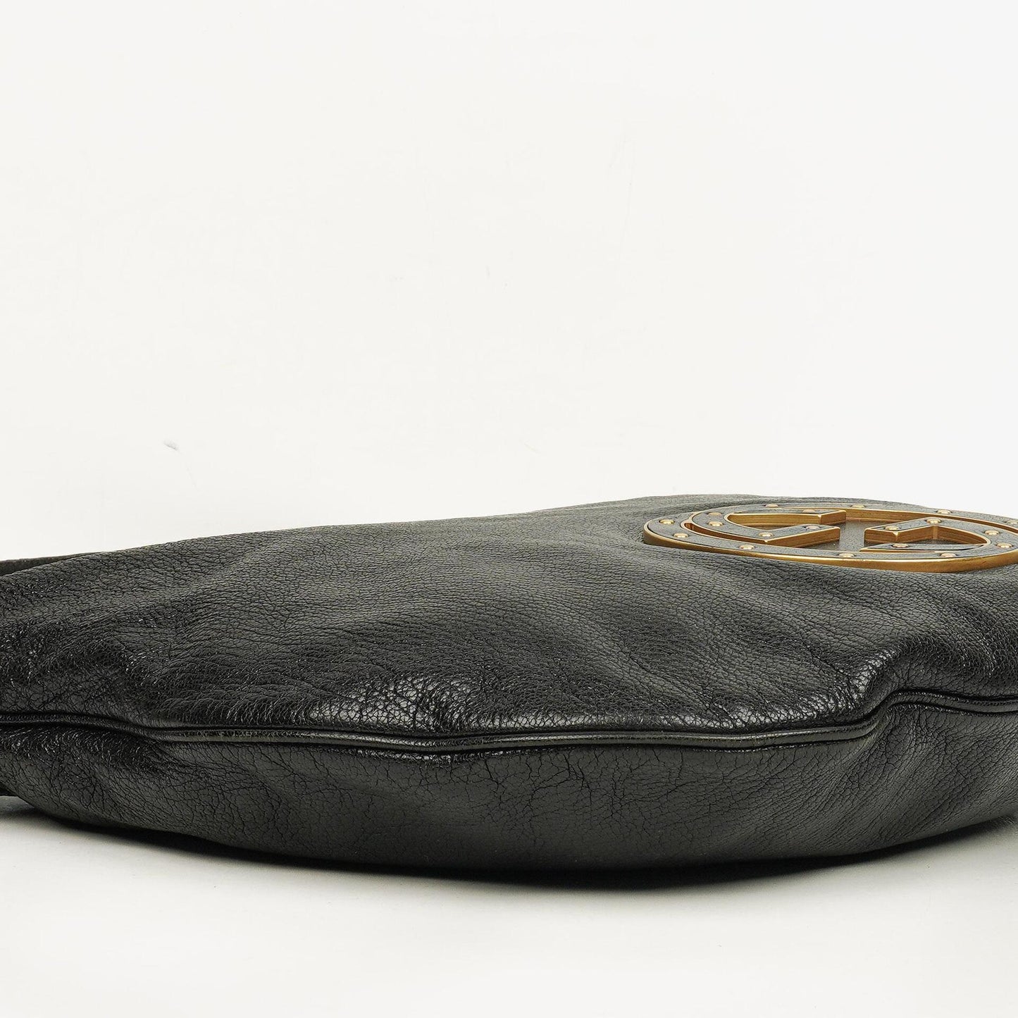 Gucci Black Leather GG Logo Blondie Shoulder Bag