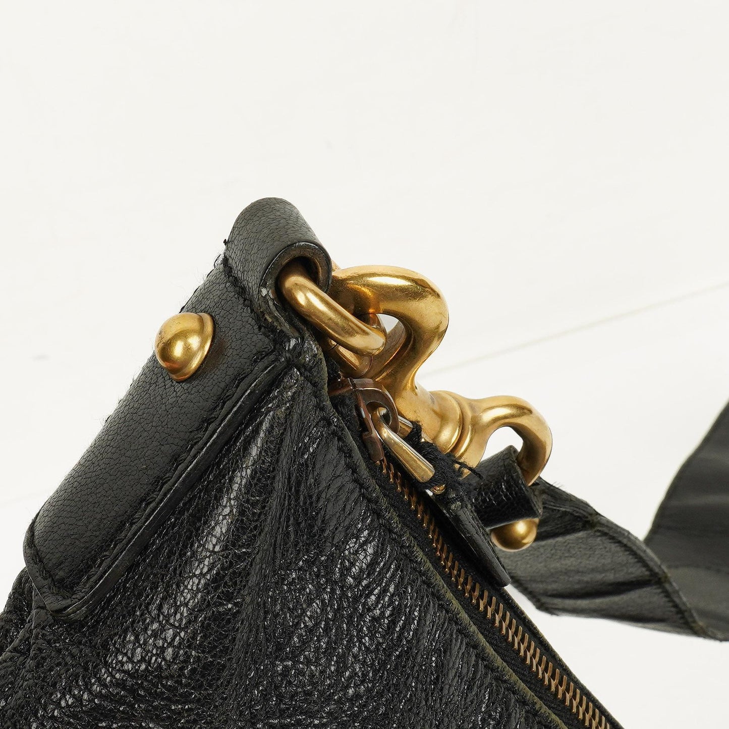 Gucci Black Leather GG Logo Blondie Shoulder Bag