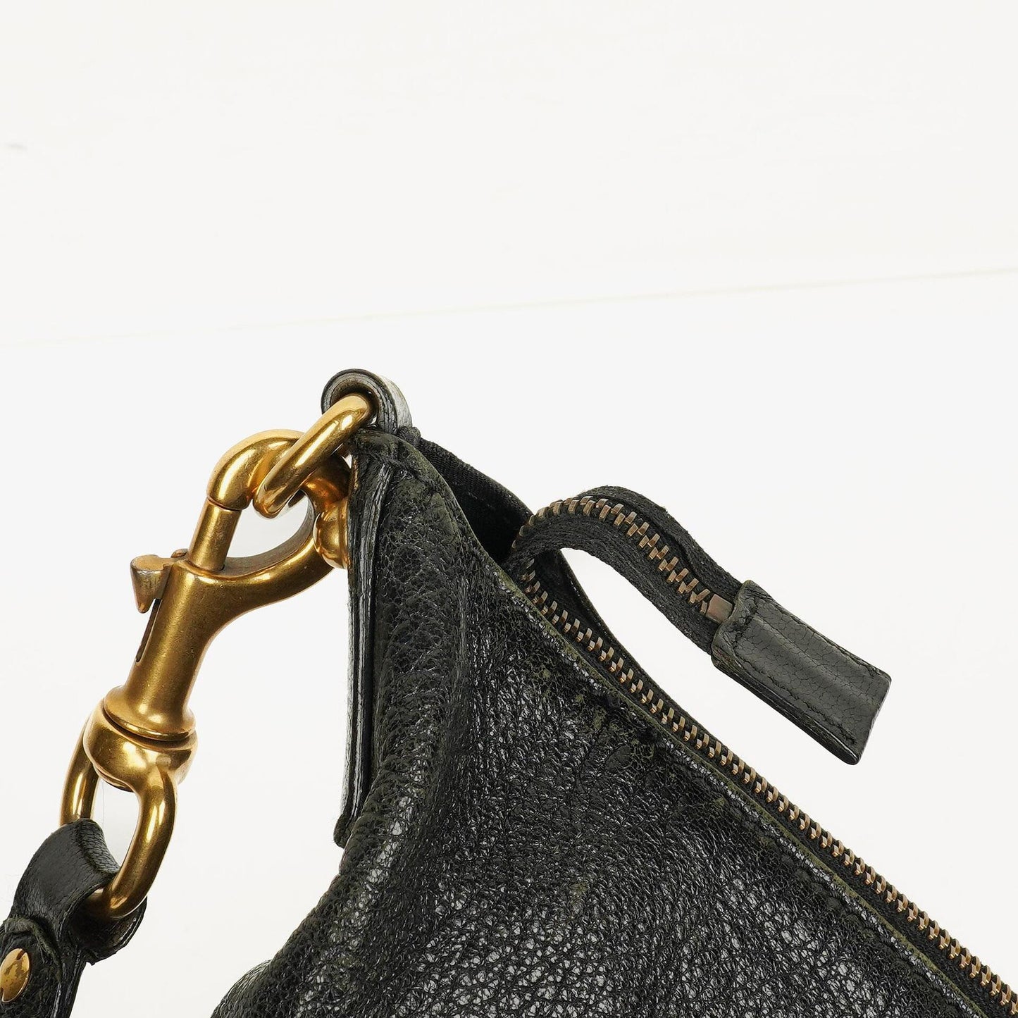 Gucci Black Leather GG Logo Blondie Shoulder Bag