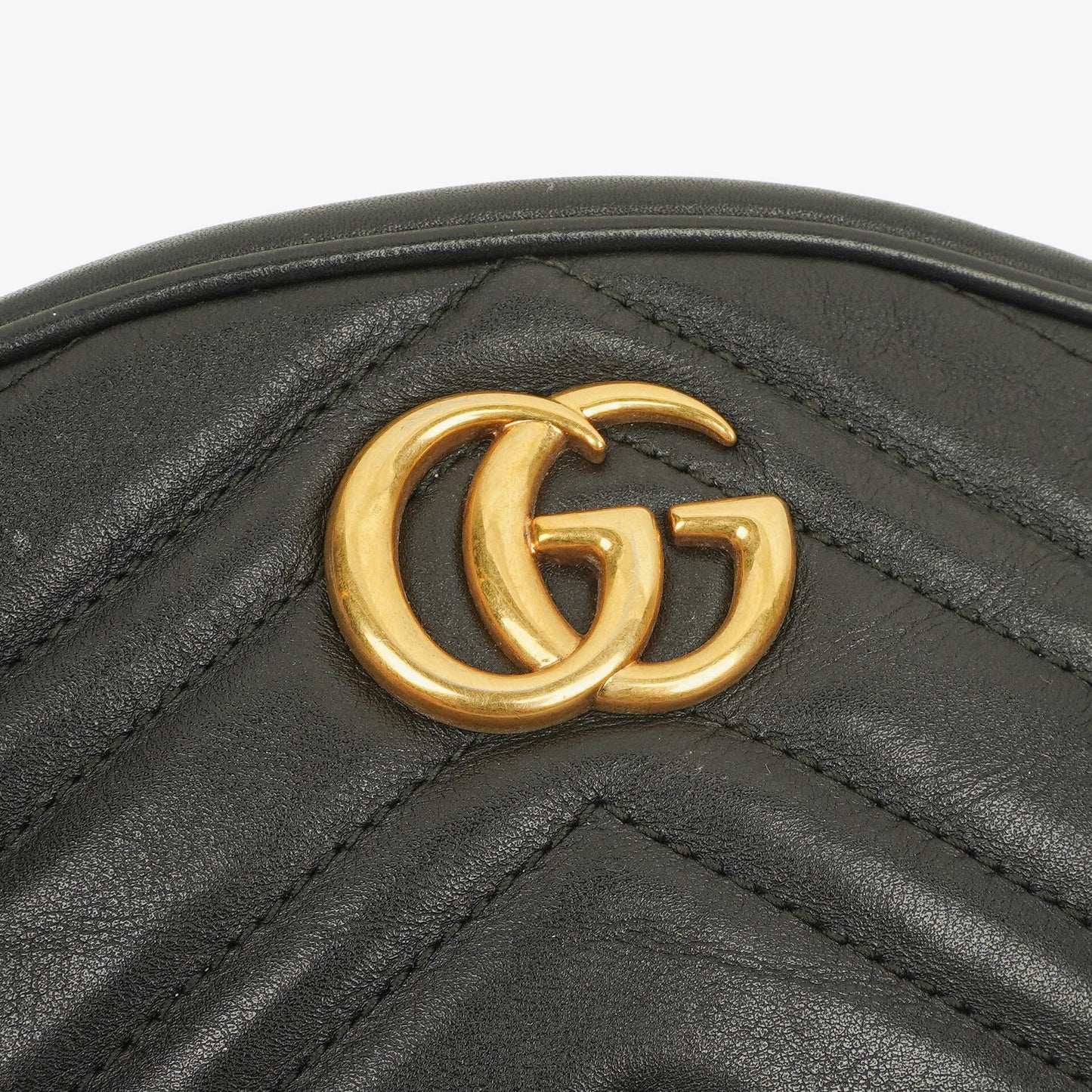 Gucci Black Leather GG Marmont Belt Bag