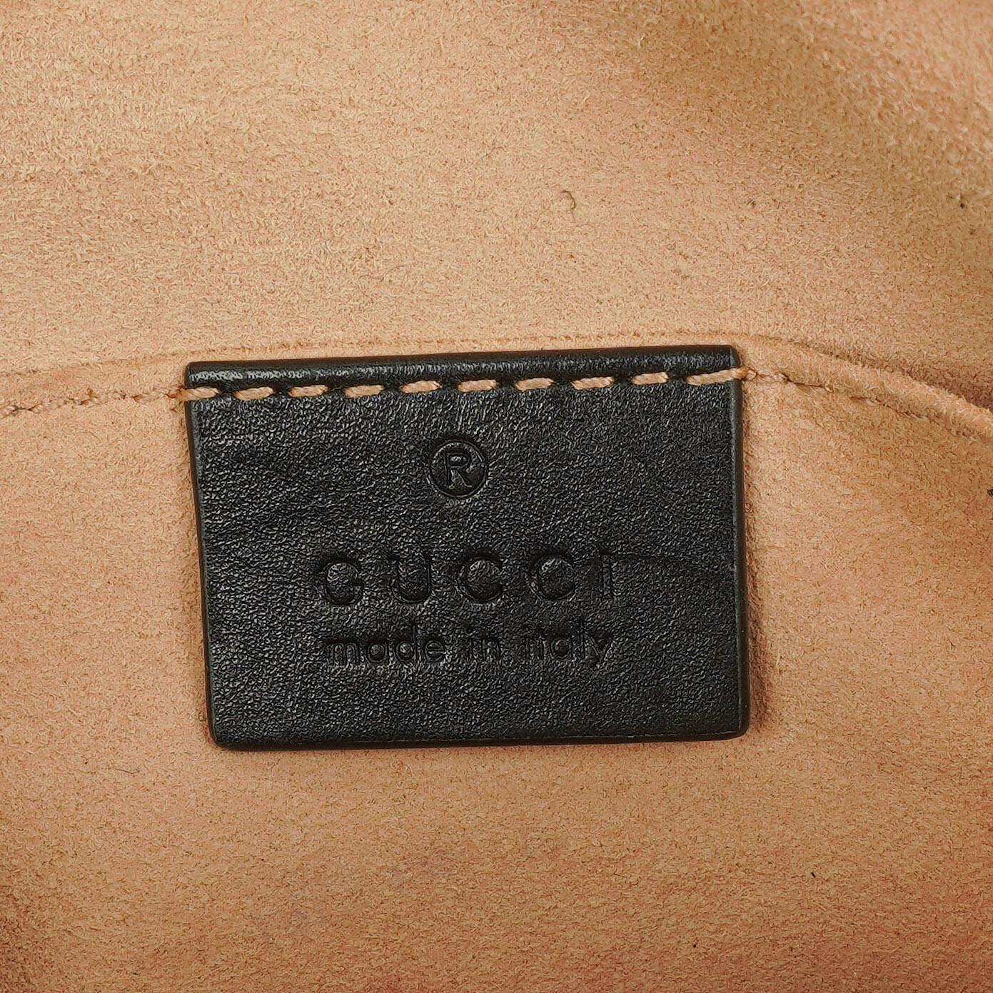 Gucci Black Leather GG Marmont Belt Bag