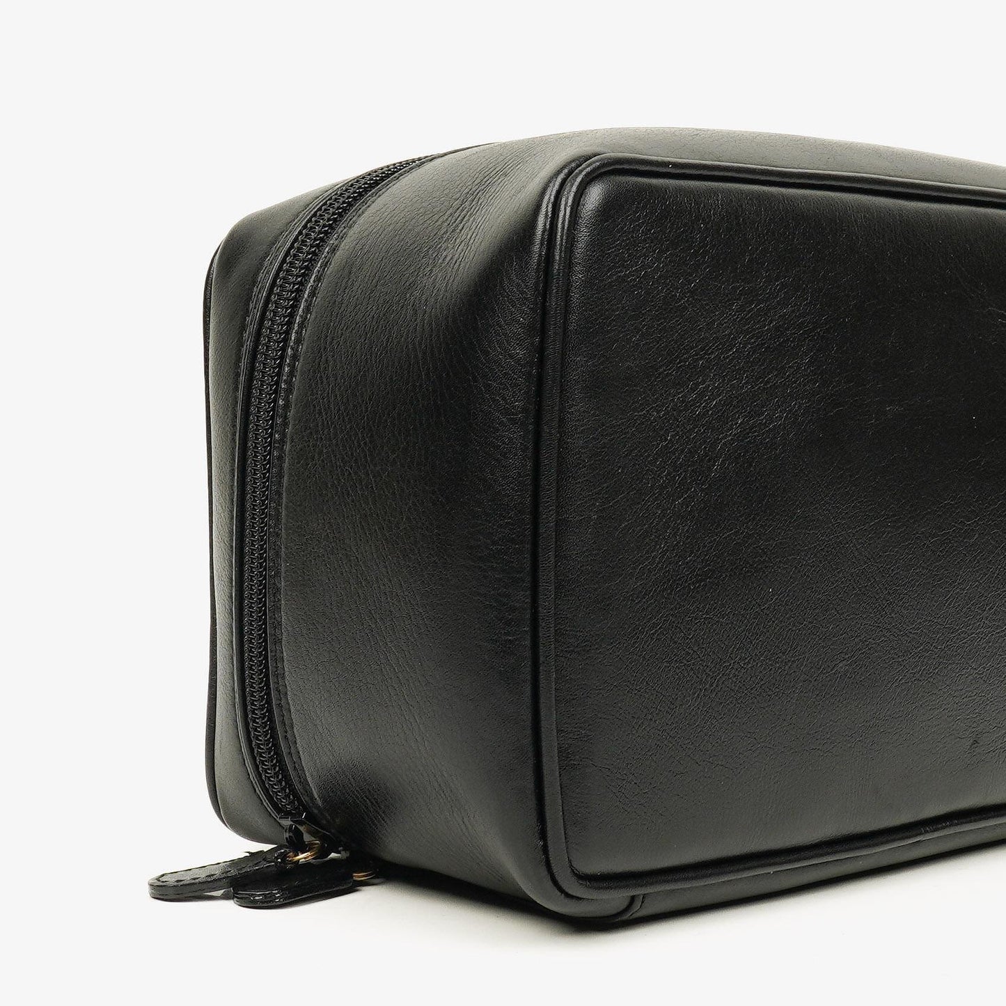 Gucci Black Leather Horsebit Vanity Bag