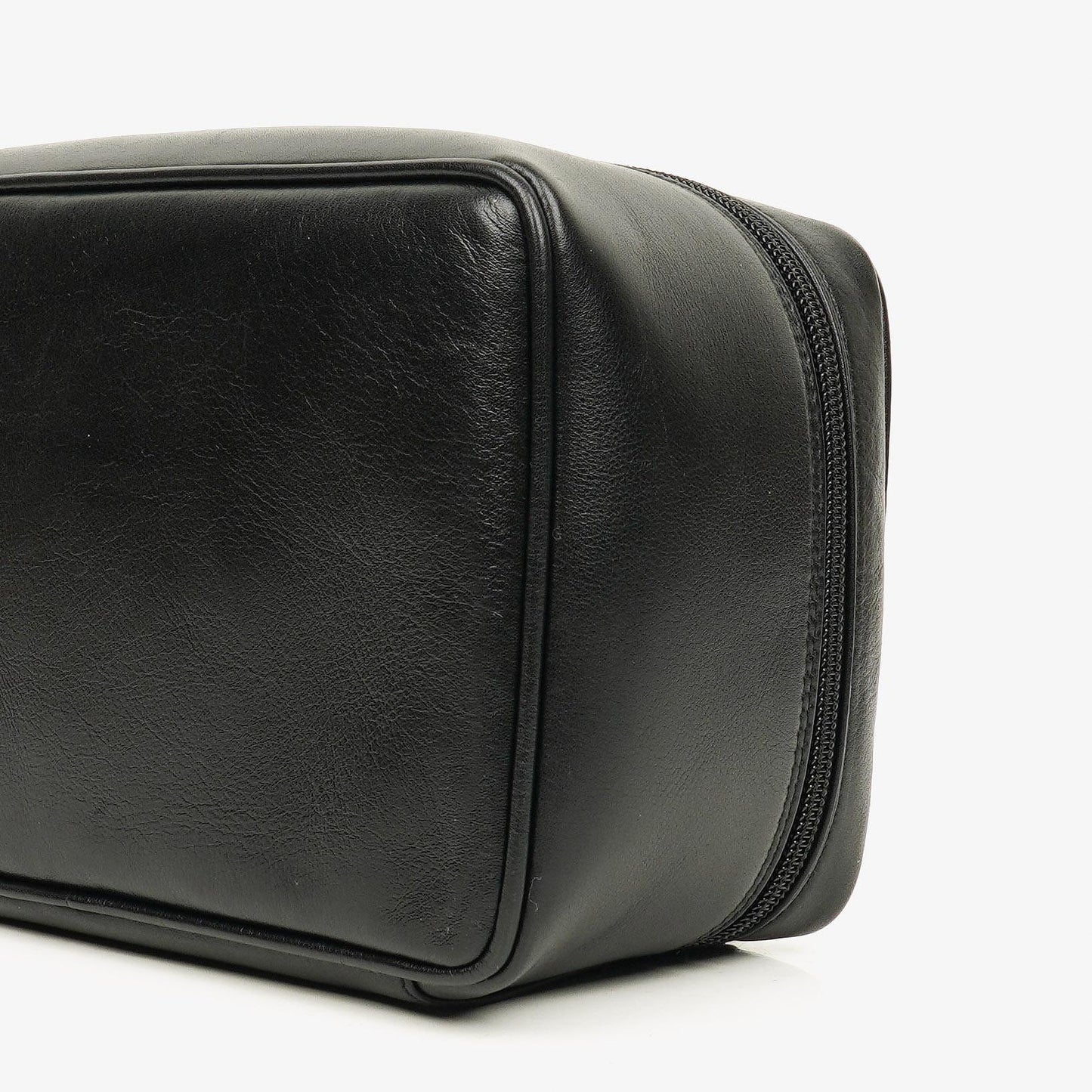Gucci Black Leather Horsebit Vanity Bag