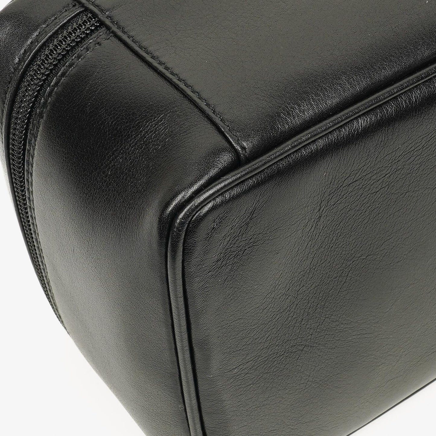 Gucci Black Leather Horsebit Vanity Bag