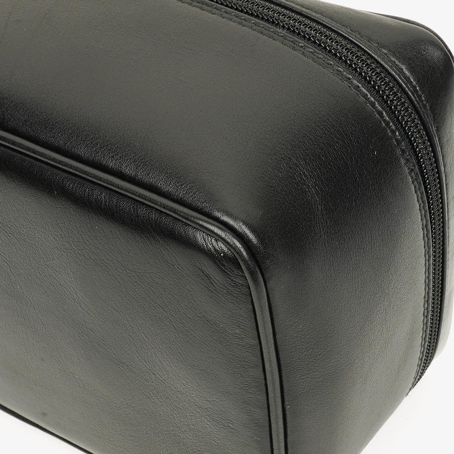 Gucci Black Leather Horsebit Vanity Bag
