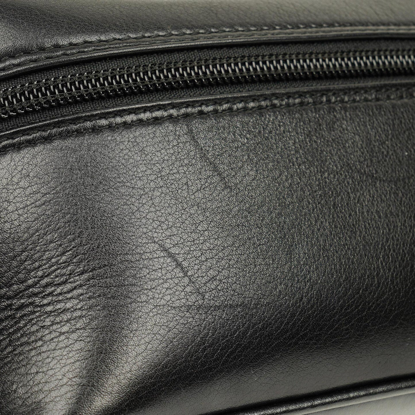 Gucci Black Leather Horsebit Vanity Bag