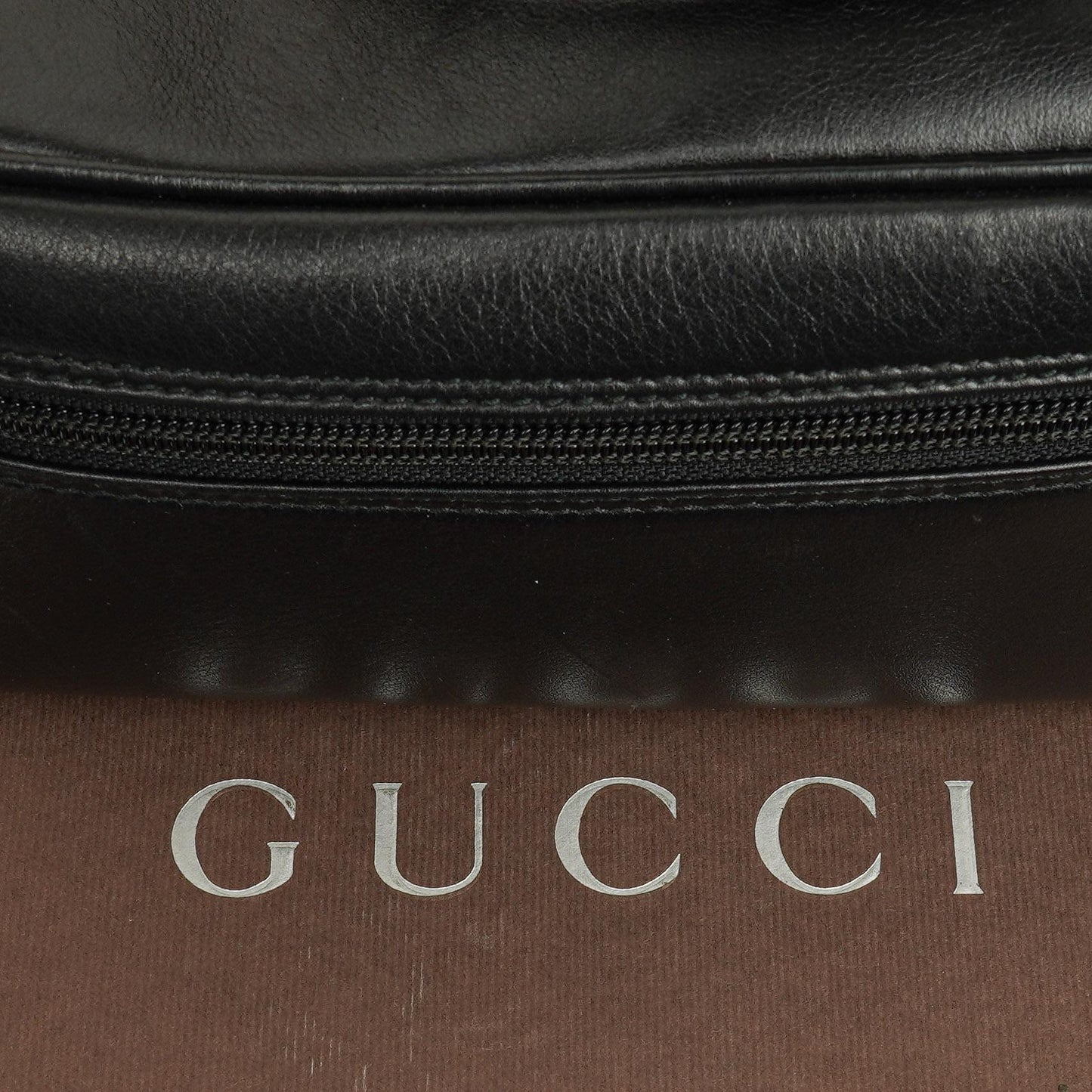 Gucci Black Leather Horsebit Vanity Bag