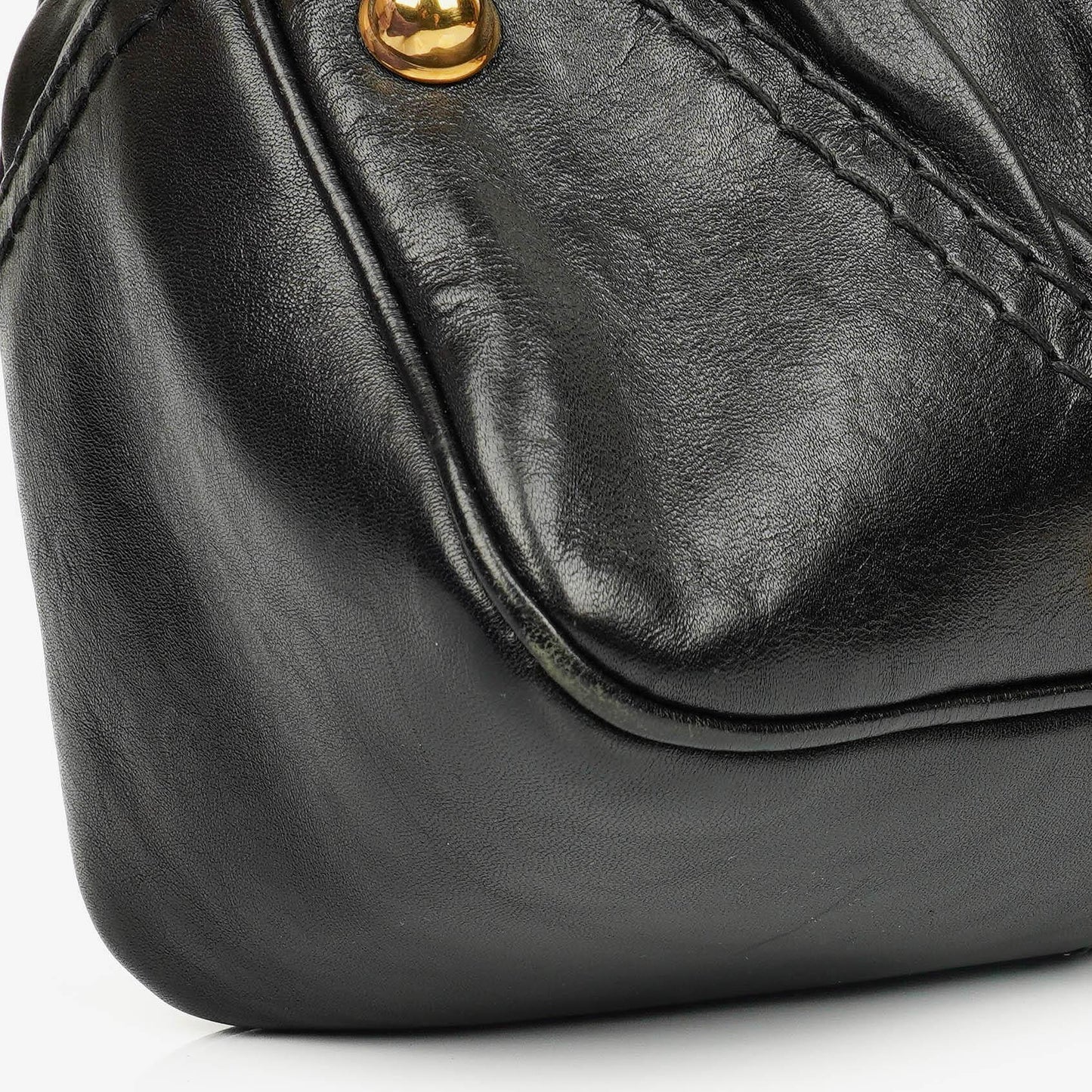 Gucci Black Leather Medium Jockey Hobo Bag