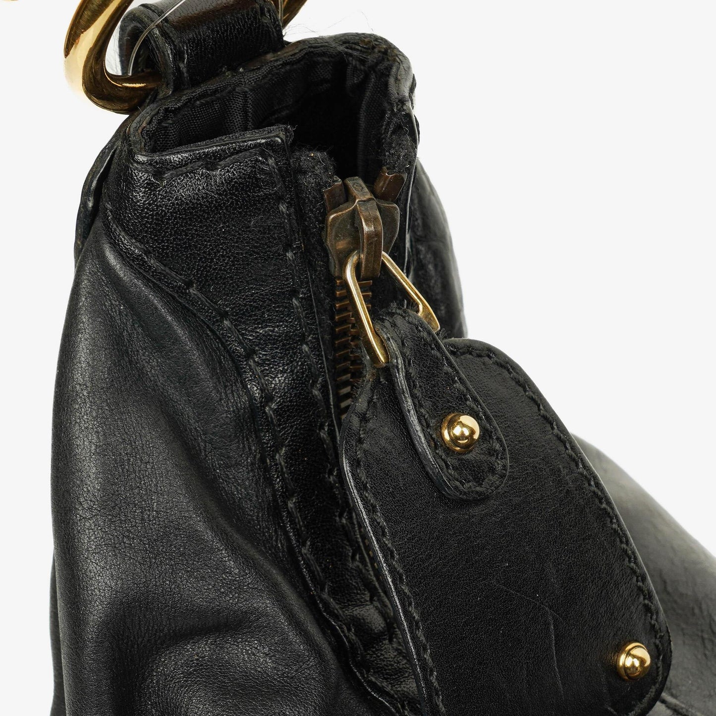 Gucci Black Leather Medium Jockey Hobo Bag