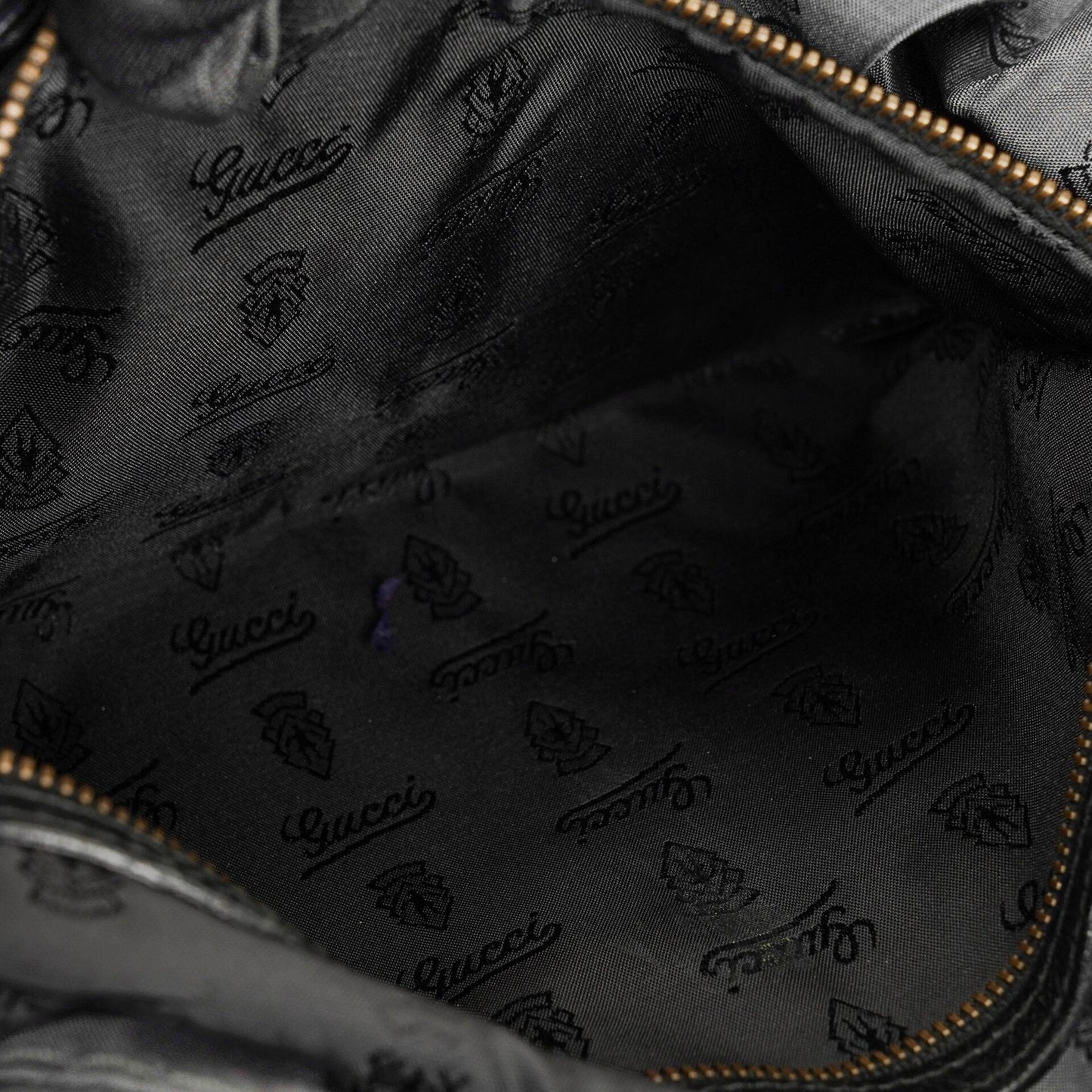 Gucci Black Leather Medium Jockey Hobo Bag