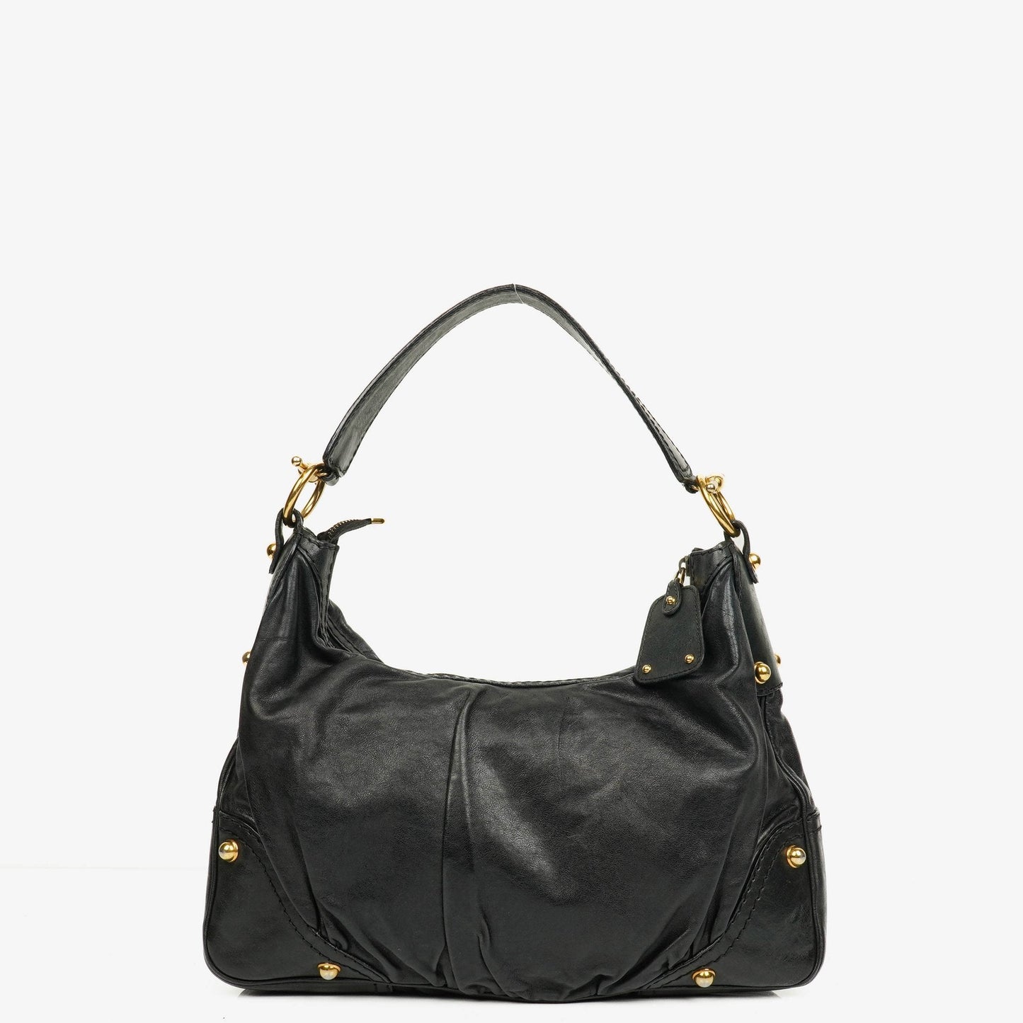 Gucci Black Leather Medium Jockey Hobo Bag