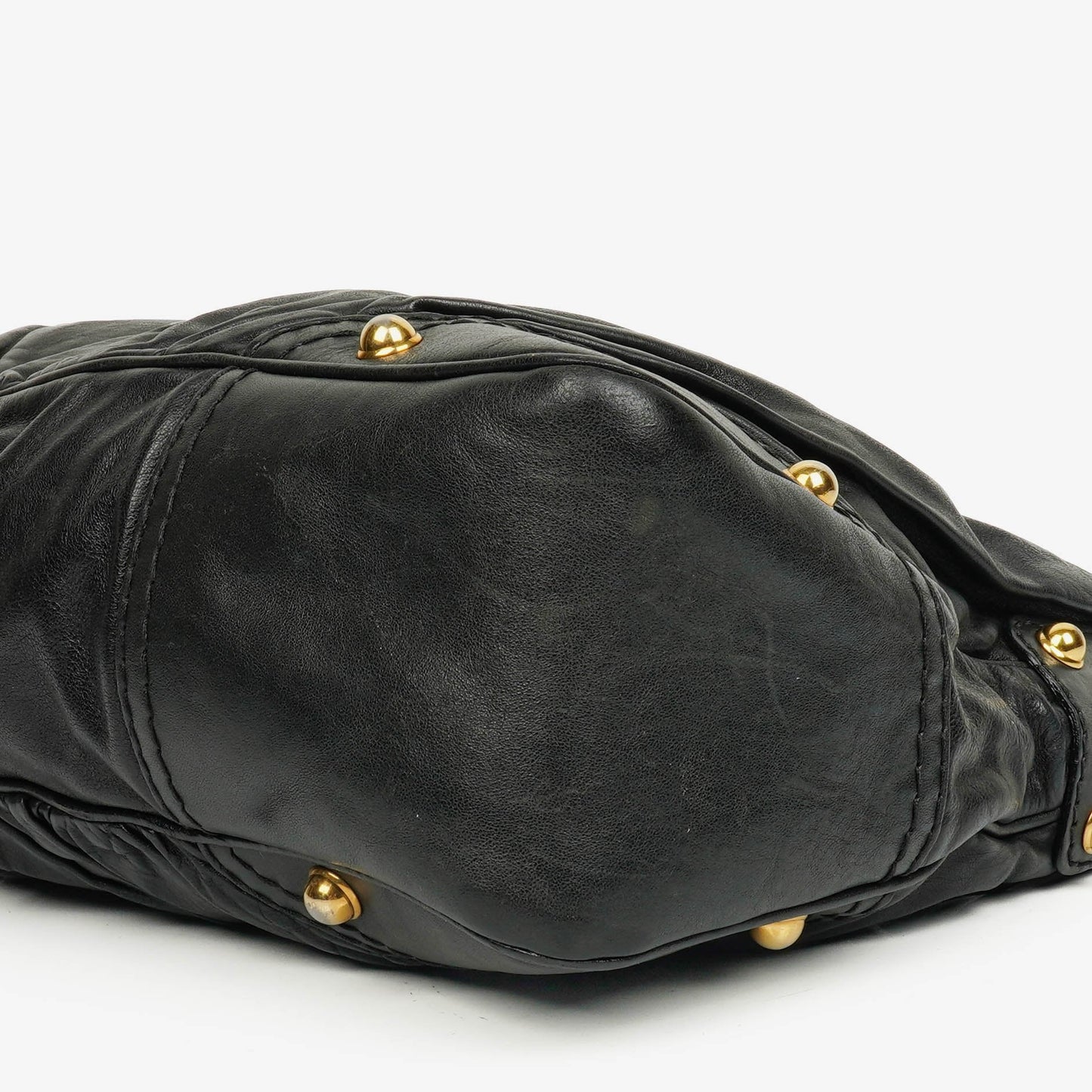 Gucci Black Leather Medium Jockey Hobo Bag