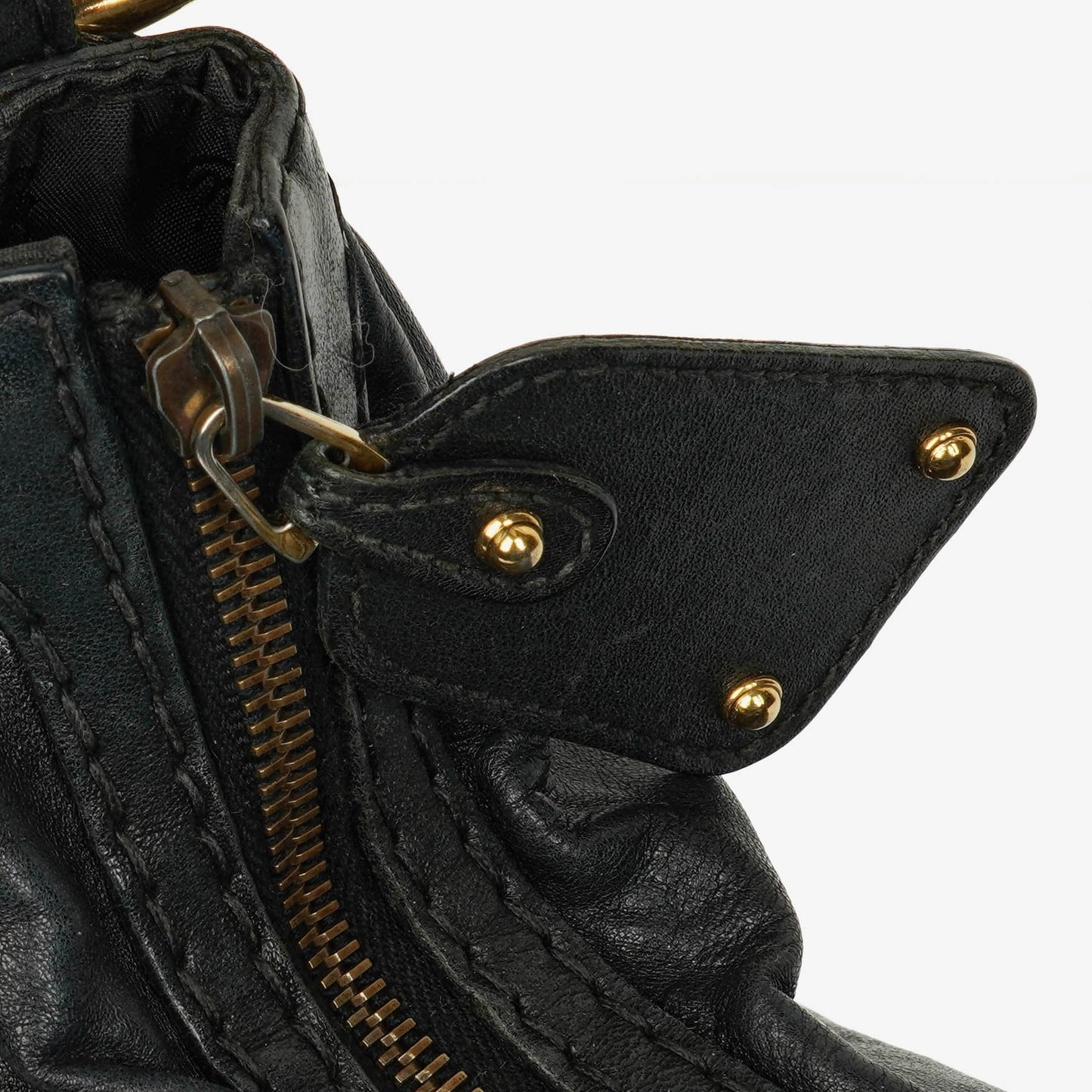 Gucci Black Leather Medium Jockey Hobo Bag
