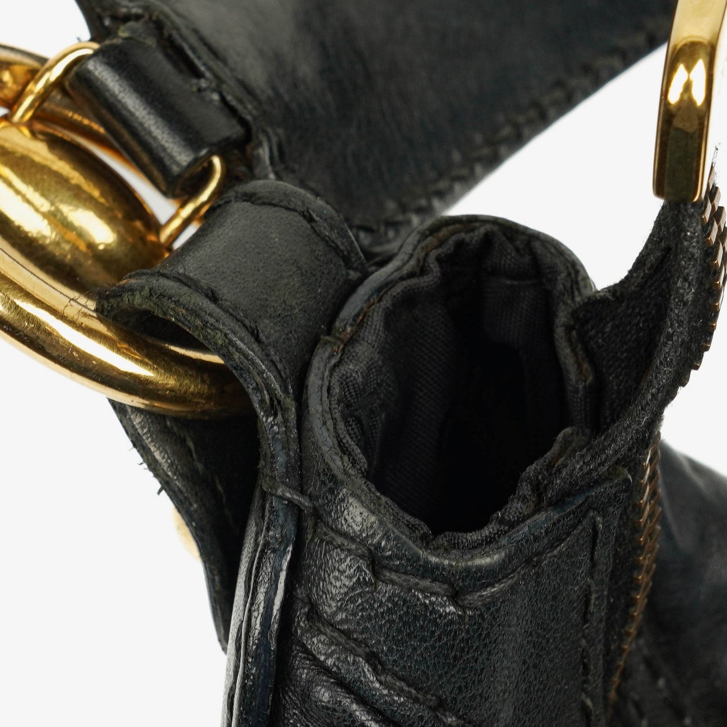 Gucci Black Leather Medium Jockey Hobo Bag