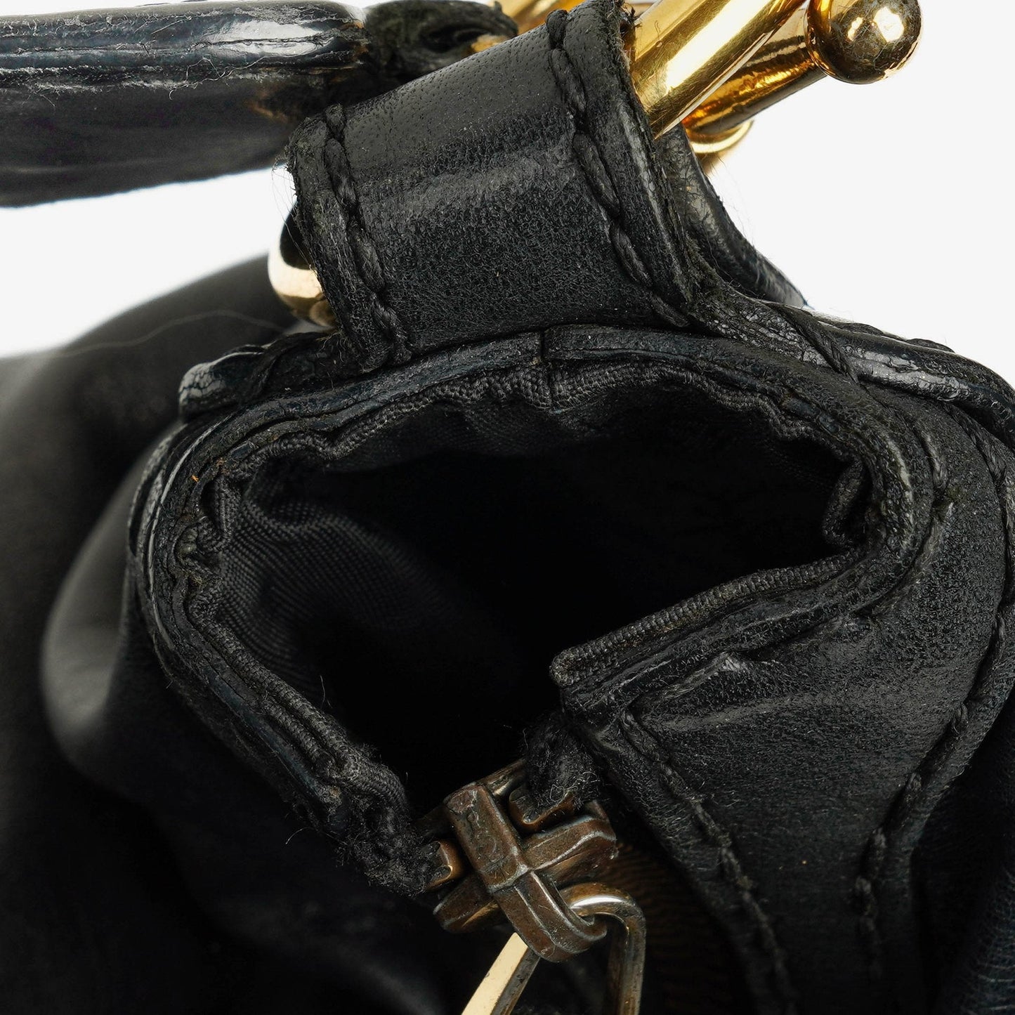 Gucci Black Leather Medium Jockey Hobo Bag