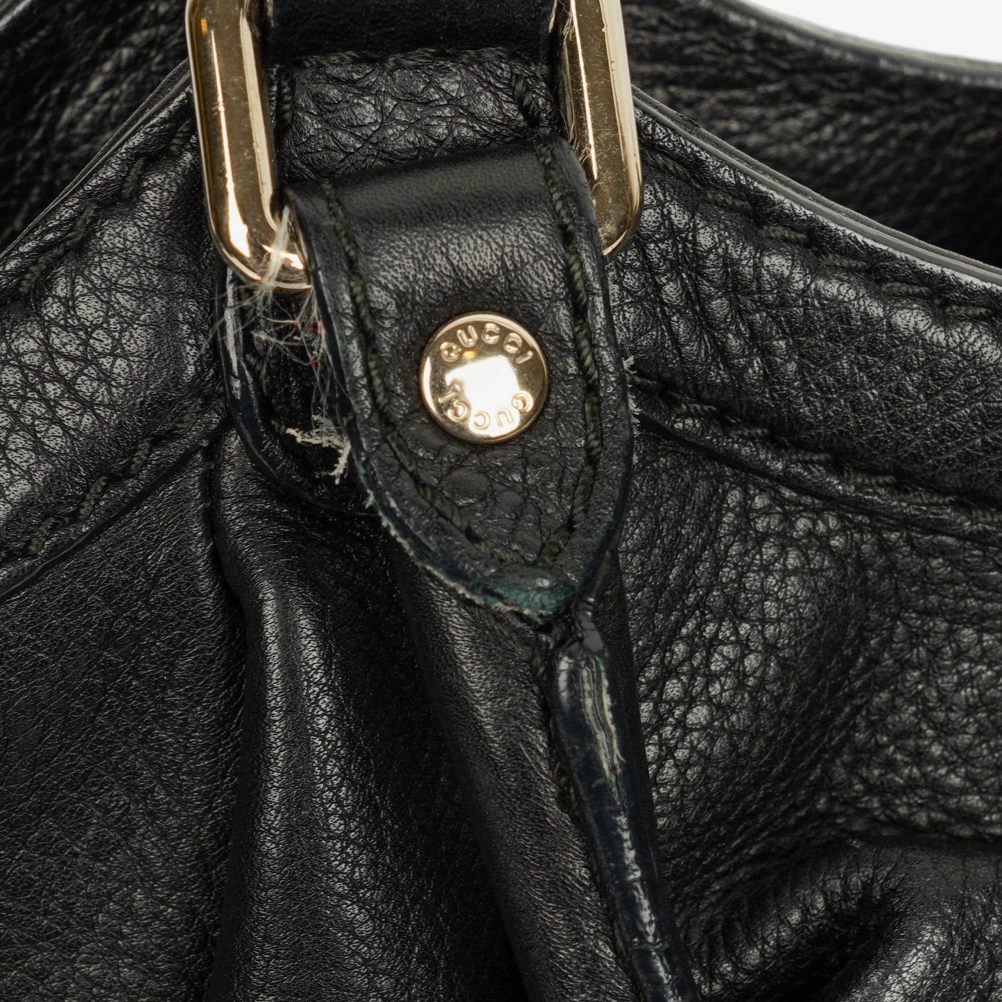 Gucci Black Leather Sukey Shoulder Hobo Bag