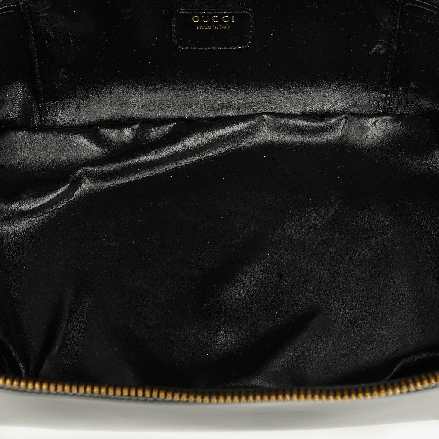 Gucci Black Patent Leather Bamboo Vanity Bag