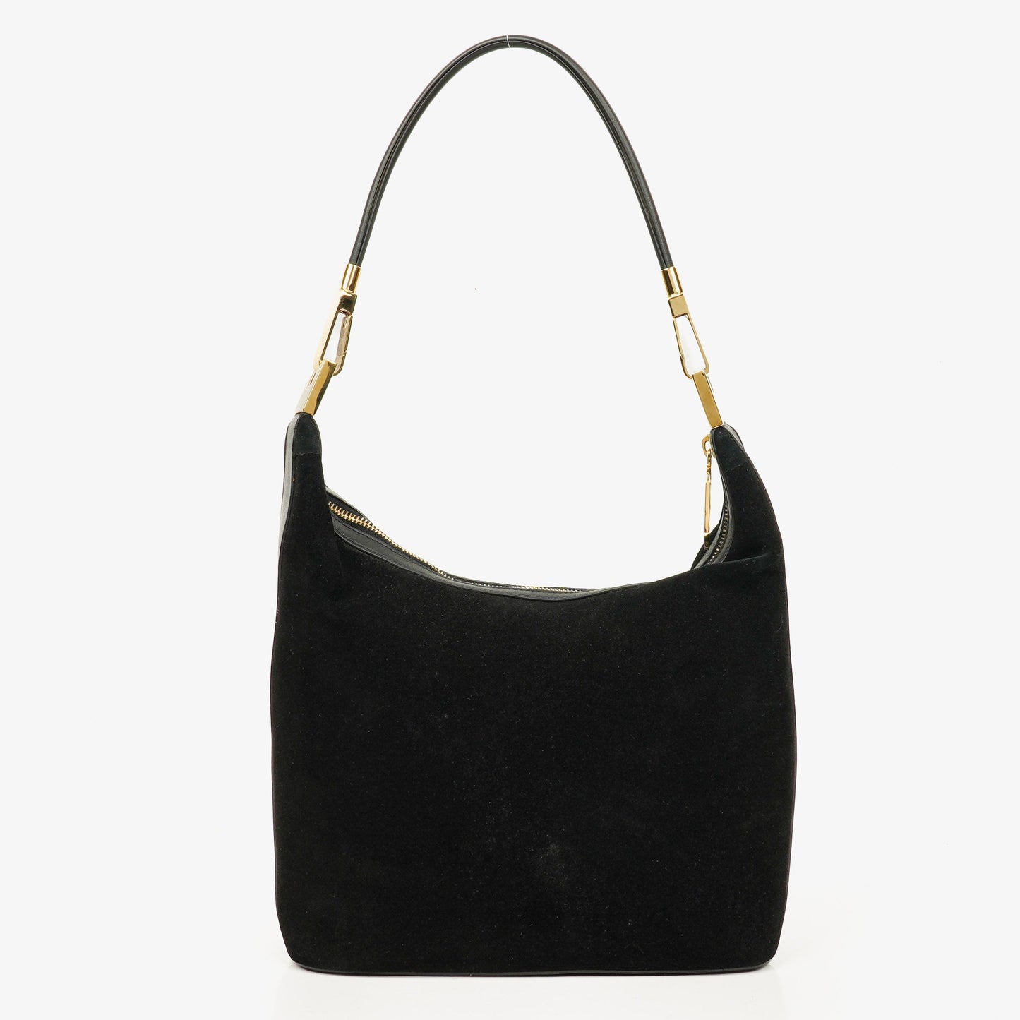 Gucci Black Suede And Leather Shoulder Hobo Bag