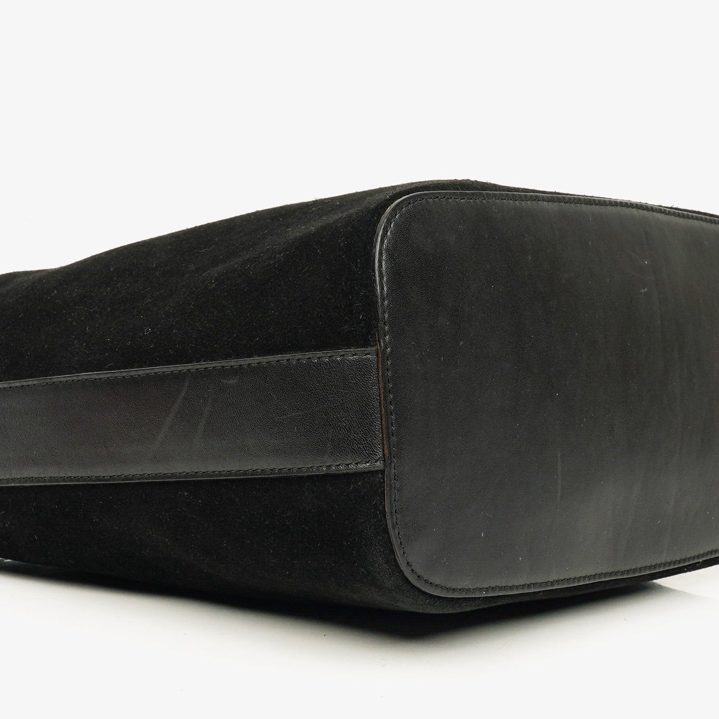 Gucci Black Suede And Leather Shoulder Hobo Bag