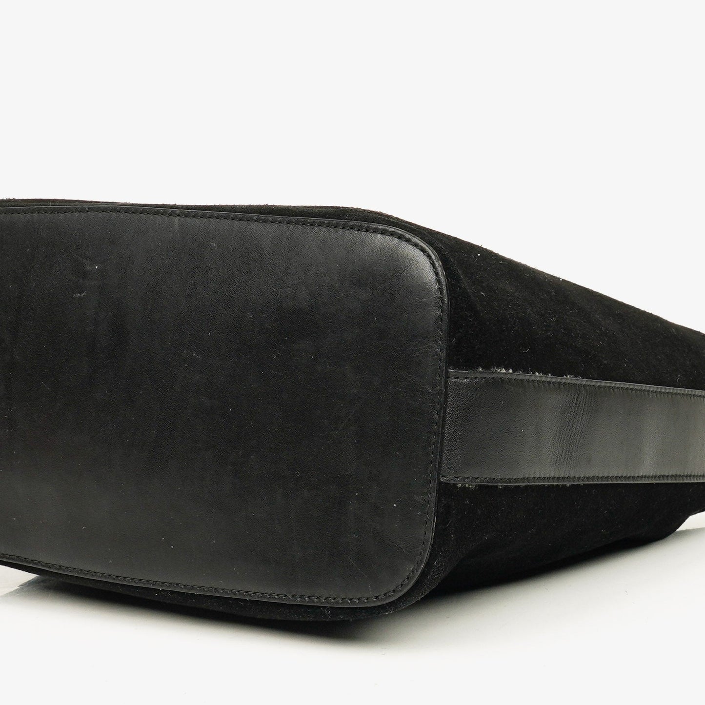 Gucci Black Suede And Leather Shoulder Hobo Bag