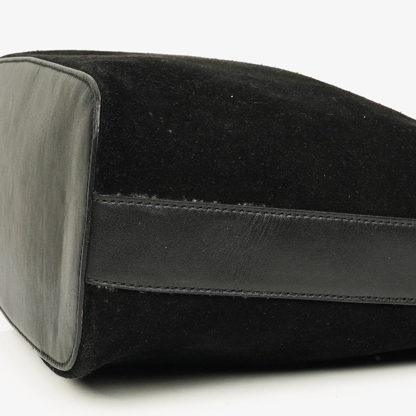 Gucci Black Suede And Leather Shoulder Hobo Bag