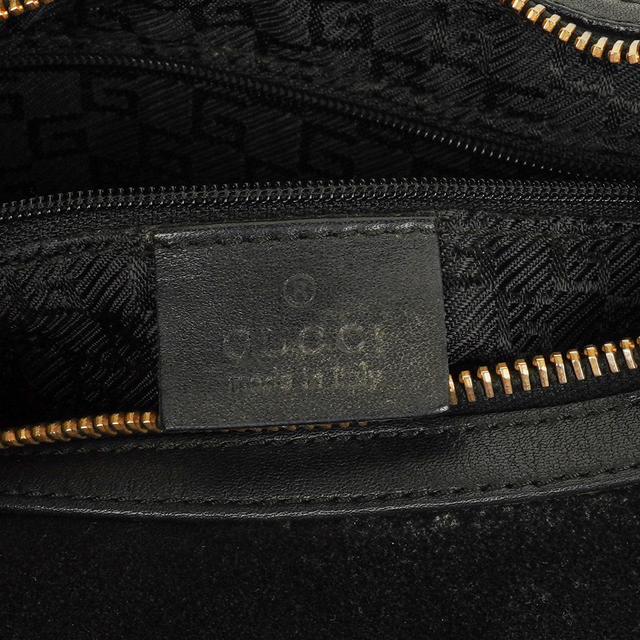 Gucci Black Suede And Leather Shoulder Hobo Bag