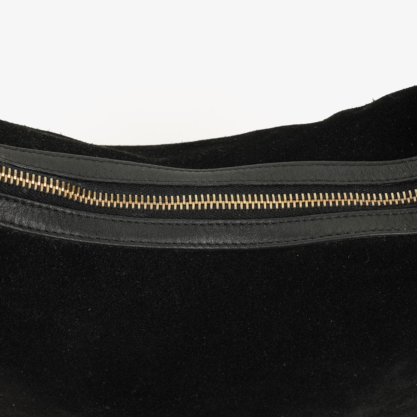 Gucci Black Suede And Leather Shoulder Hobo Bag
