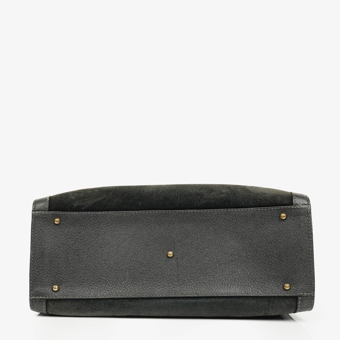Gucci Black Vintage Suede And Leather Diana Bamboo Tote
