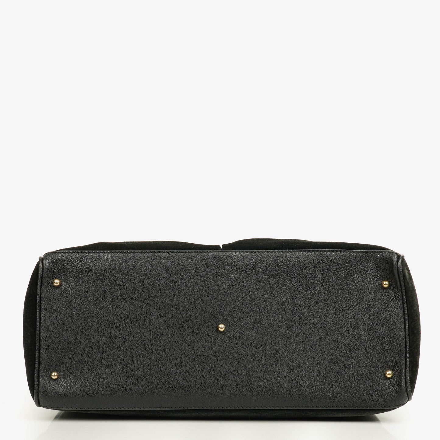 Gucci Black Vintage Suede Bamboo Tote