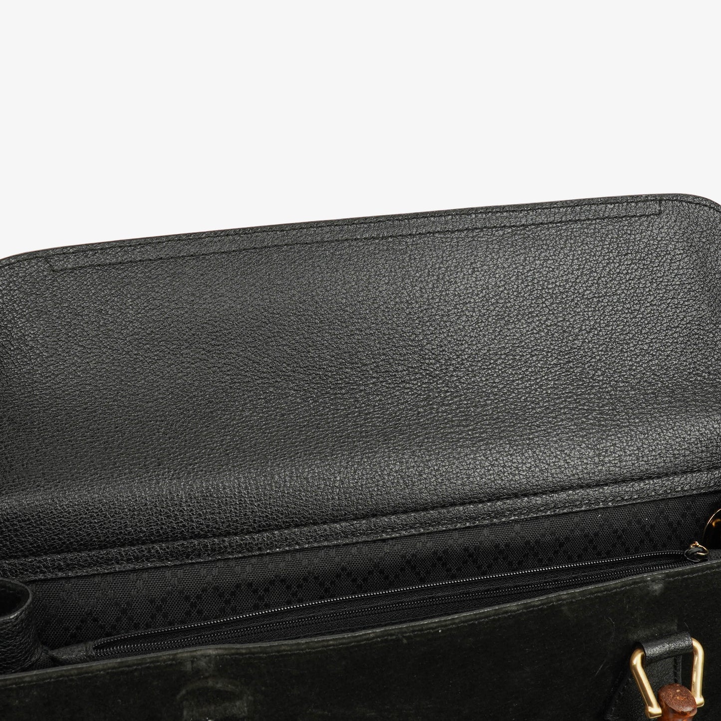 Gucci Black Vintage Suede Bamboo Tote