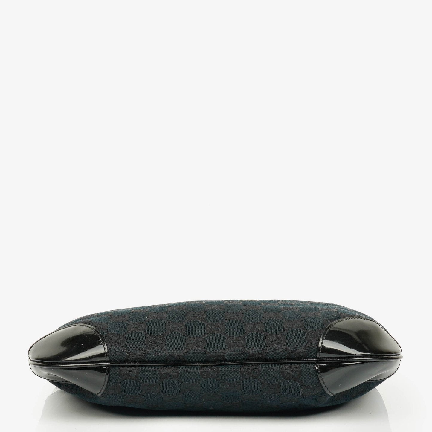 Gucci Black/Navy GG Canvas Braided Handle Ring Hobo Bag