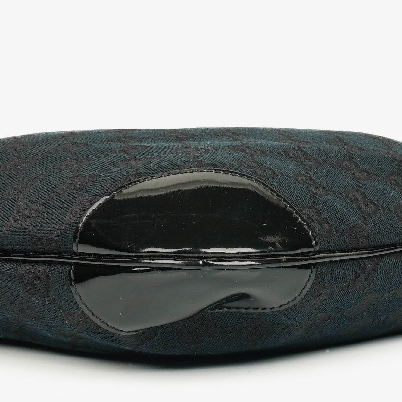 Gucci Black/Navy GG Canvas Braided Handle Ring Hobo Bag