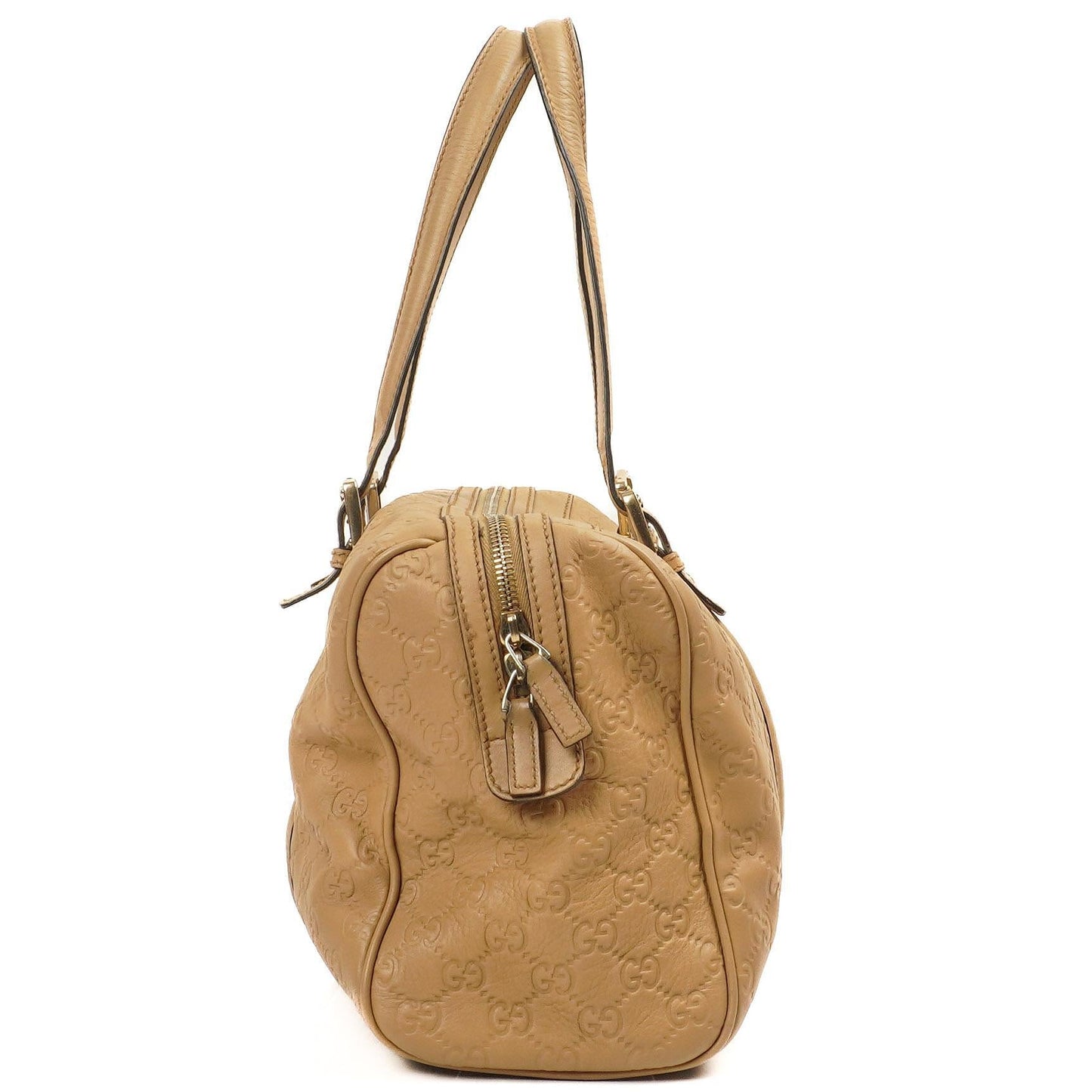 Gucci Britt Beige Guccissima Leather Boston Bag