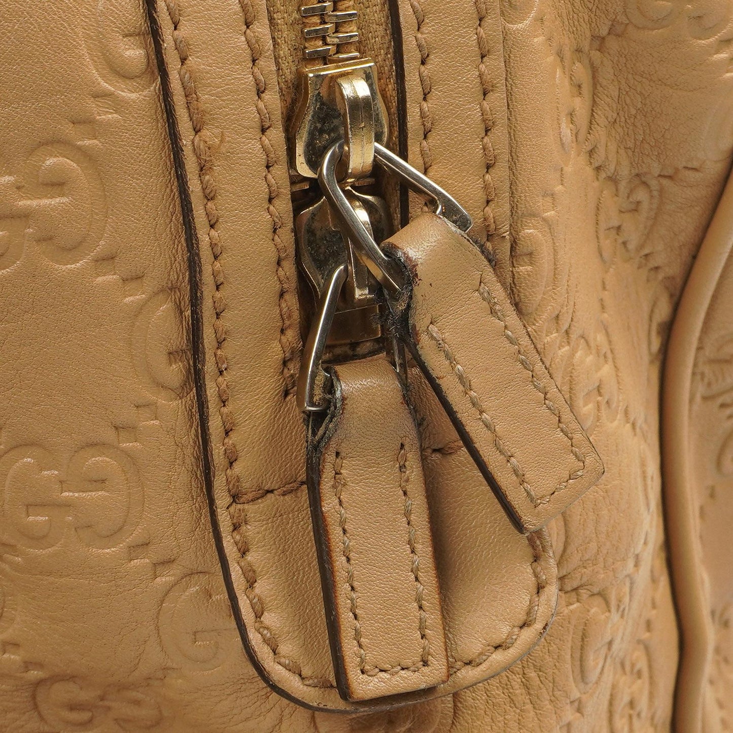 Gucci Britt Beige Guccissima Leather Boston Bag