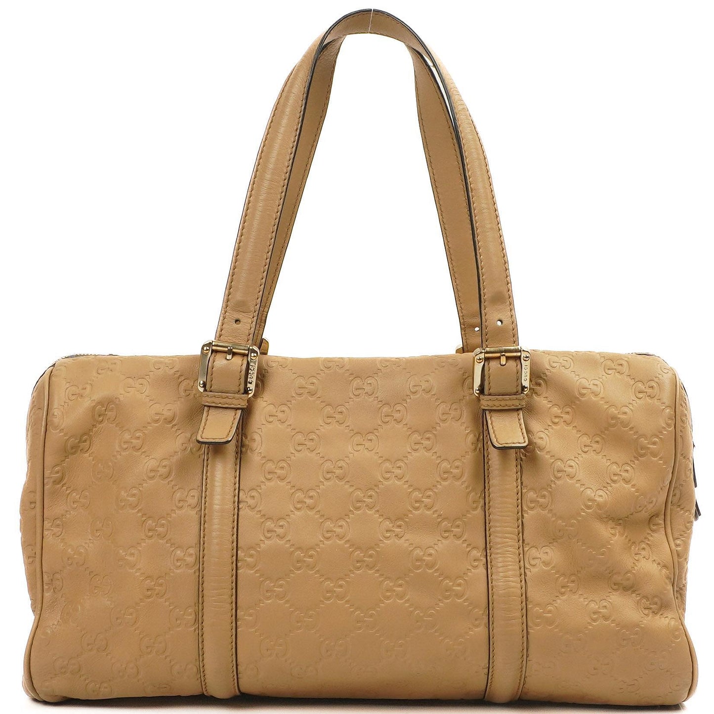 Gucci Britt Beige Guccissima Leather Boston Bag