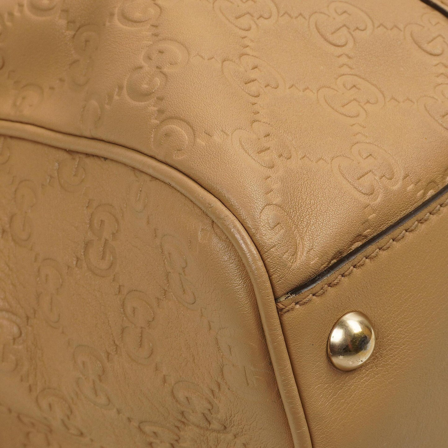 Gucci Britt Beige Guccissima Leather Boston Bag