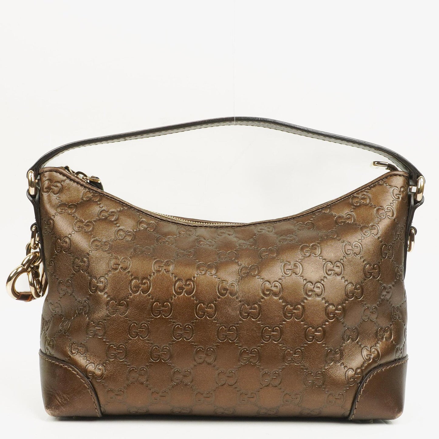 Gucci Bronze Metallic Guccissima Leather Heart-Bit Hobo Bag