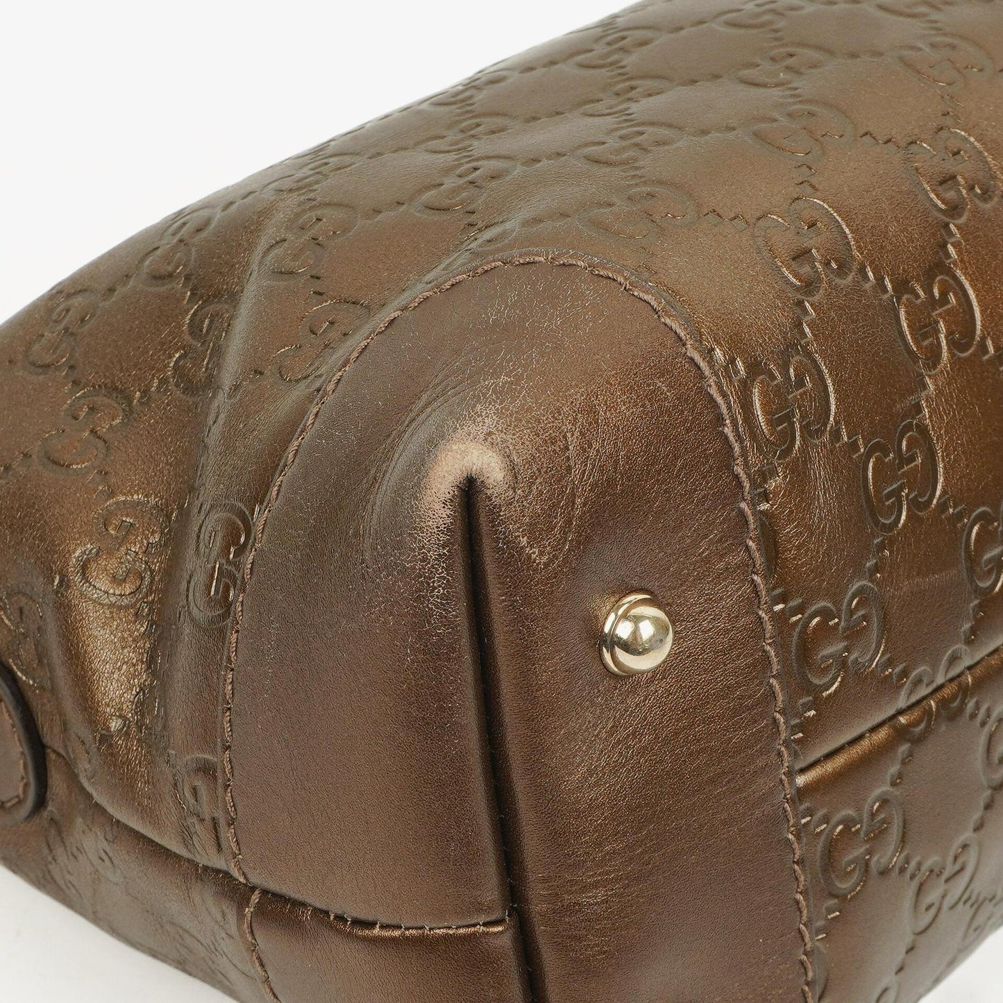 Gucci Bronze Metallic Guccissima Leather Heart-Bit Hobo Bag