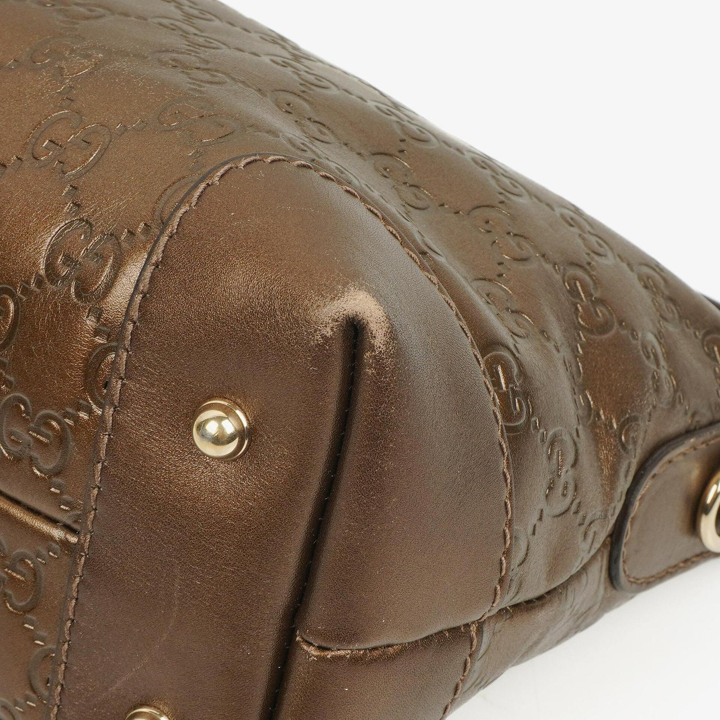 Gucci Bronze Metallic Guccissima Leather Heart-Bit Hobo Bag