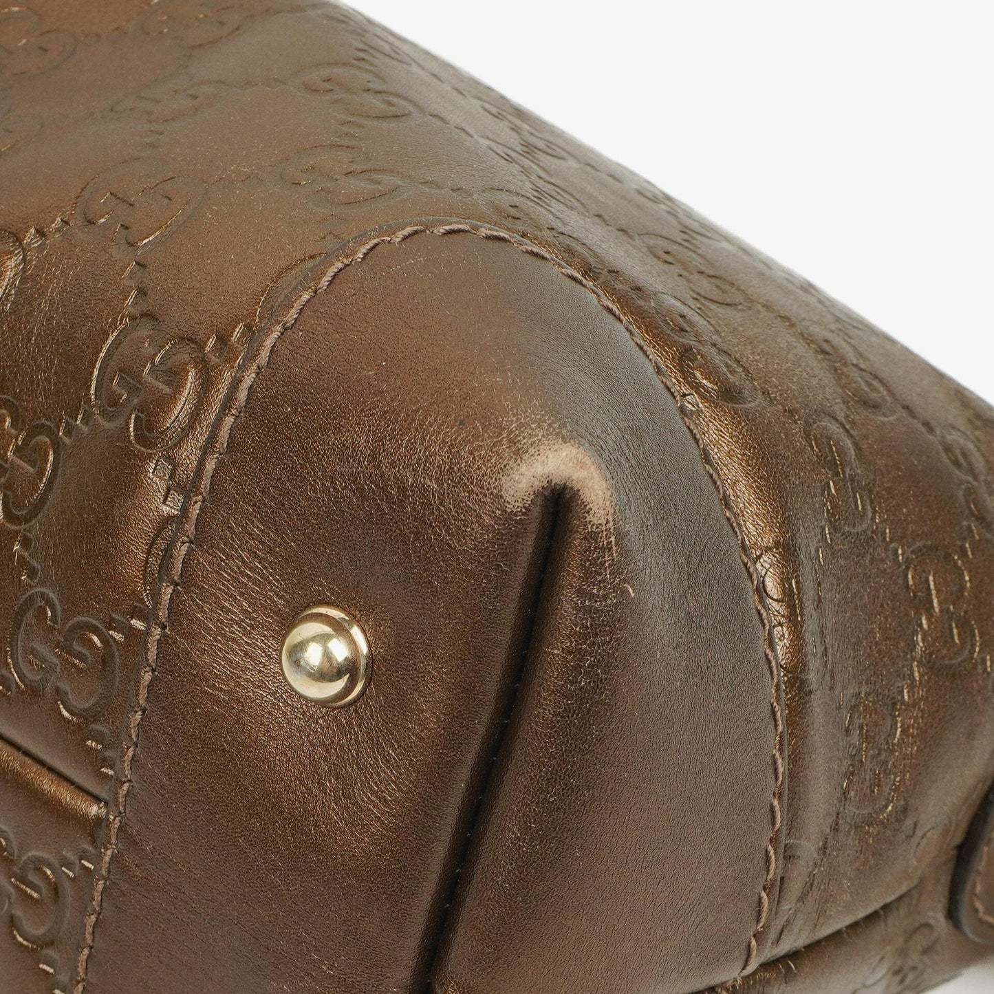 Gucci Bronze Metallic Guccissima Leather Heart-Bit Hobo Bag