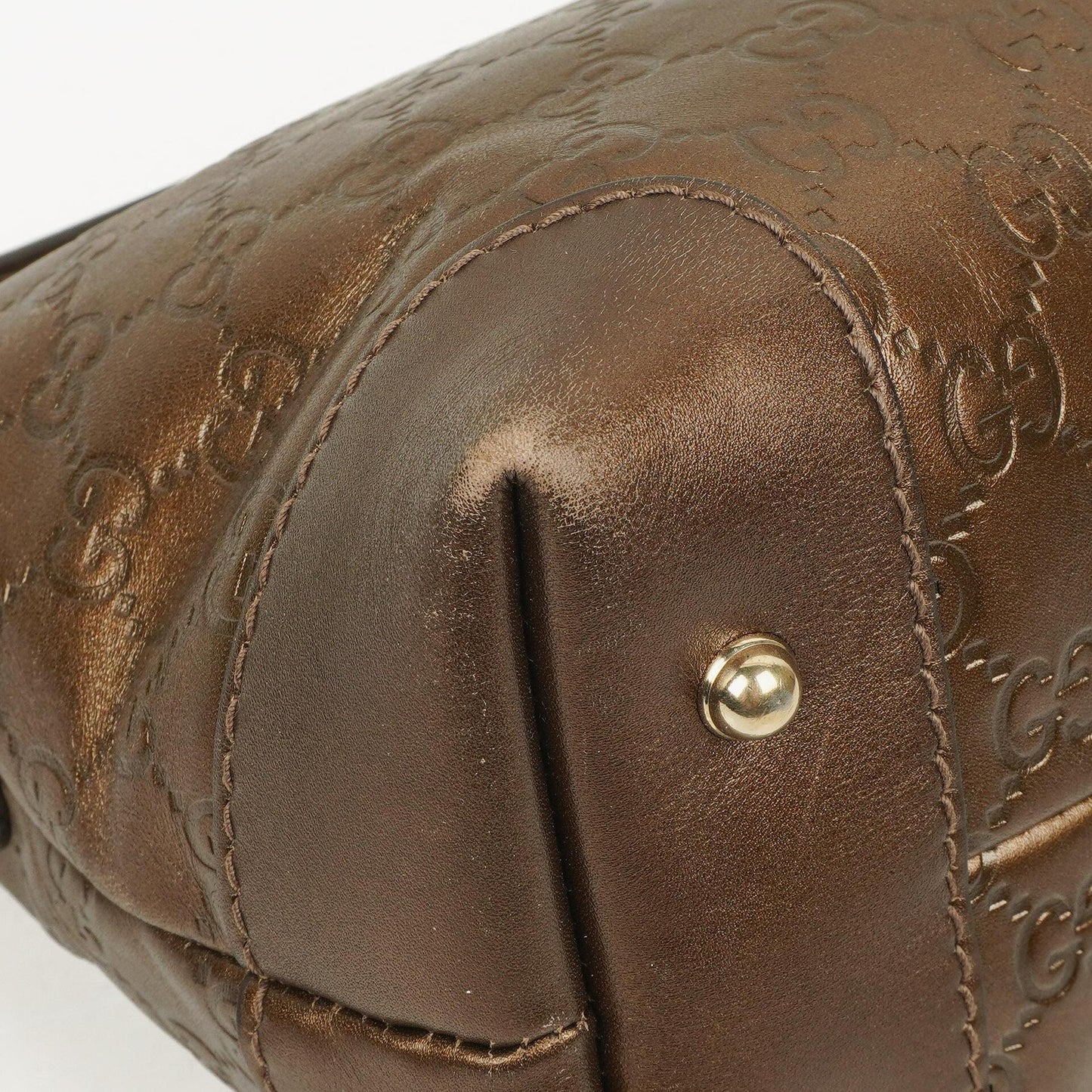 Gucci Bronze Metallic Guccissima Leather Heart-Bit Hobo Bag