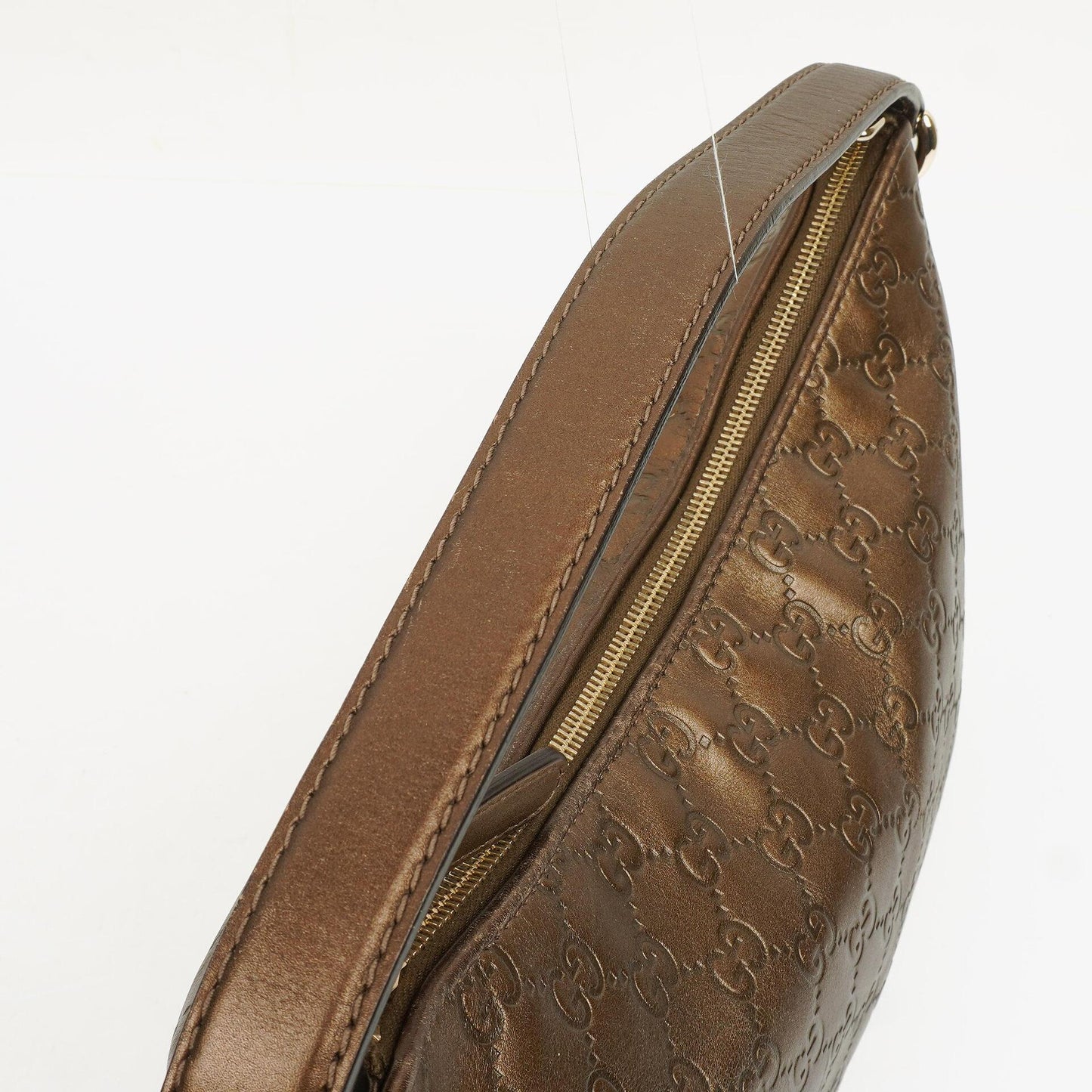 Gucci Bronze Metallic Guccissima Leather Heart-Bit Hobo Bag