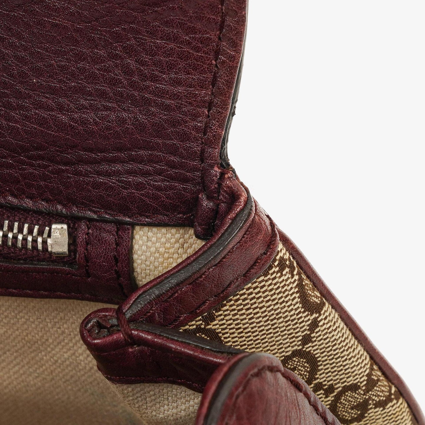 Gucci Brown GG Canvas Medium New Convertible Bamboo Top Handle Bag