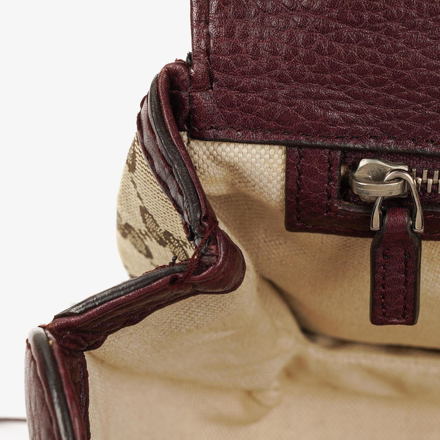 Gucci Brown GG Canvas Medium New Convertible Bamboo Top Handle Bag