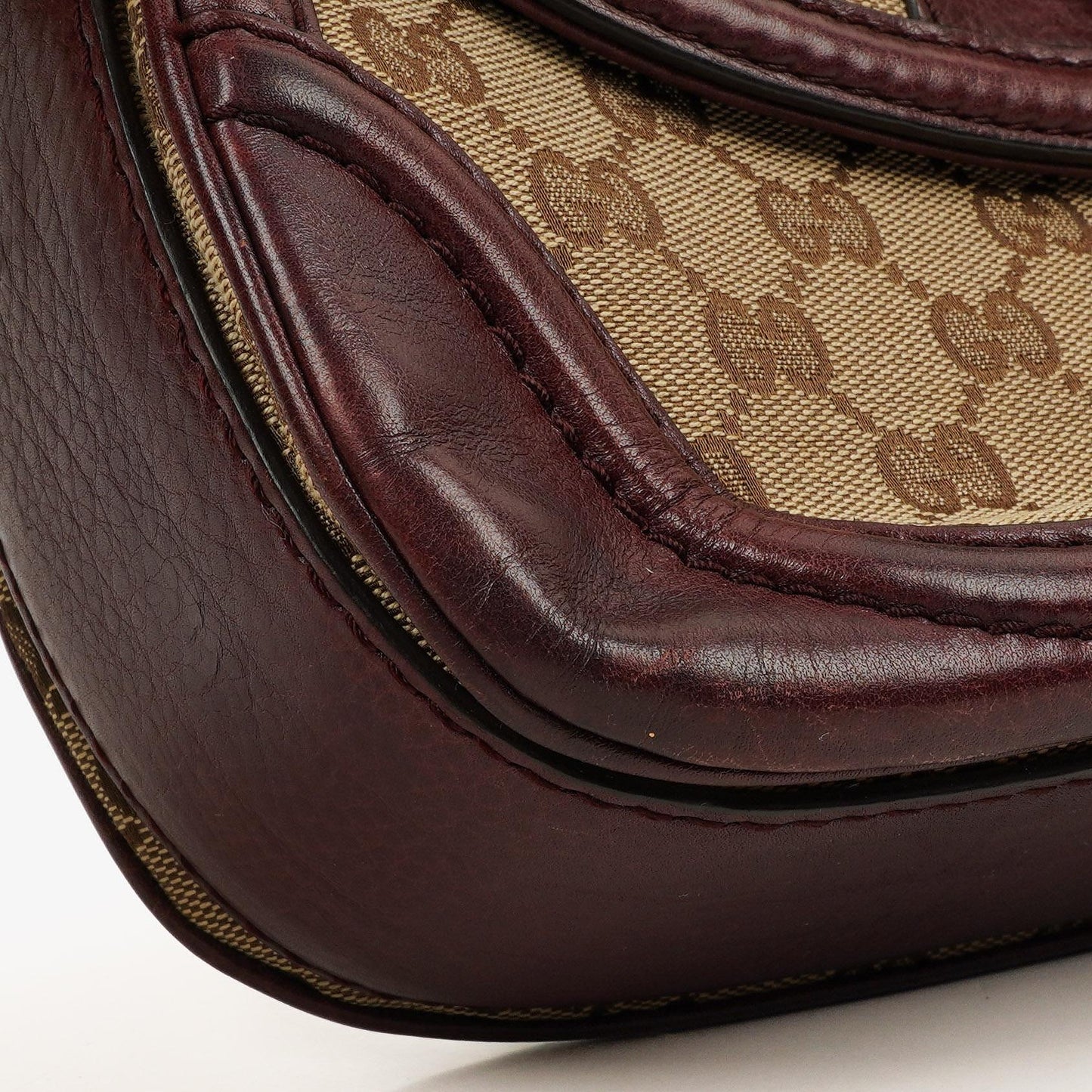 Gucci Brown GG Canvas Medium New Convertible Bamboo Top Handle Bag