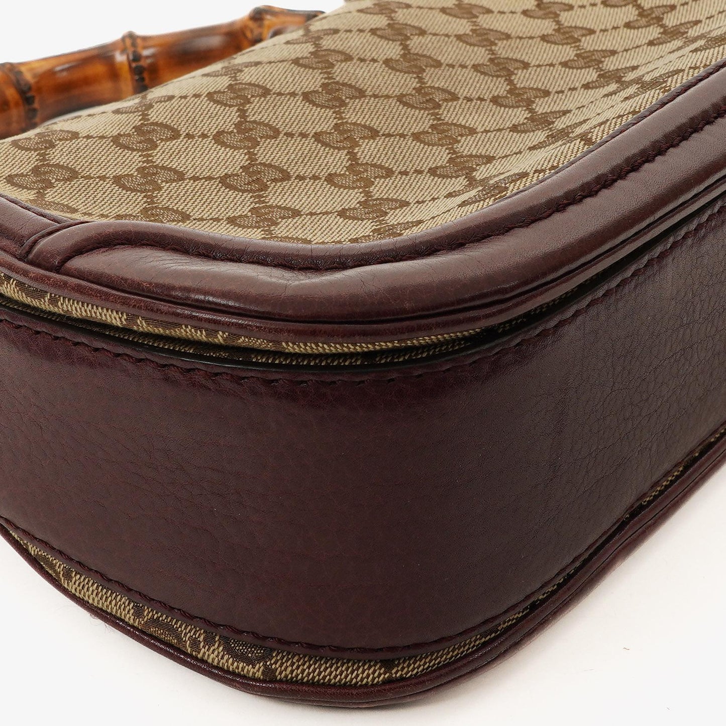 Gucci Brown GG Canvas Medium New Convertible Bamboo Top Handle Bag
