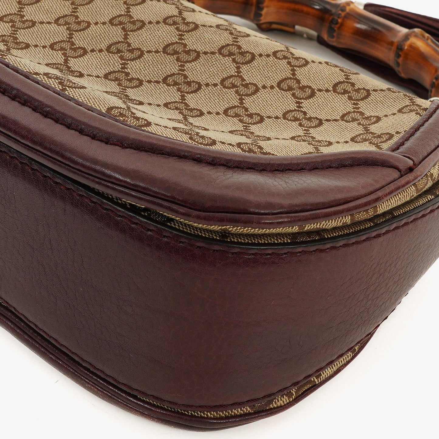 Gucci Brown GG Canvas Medium New Convertible Bamboo Top Handle Bag