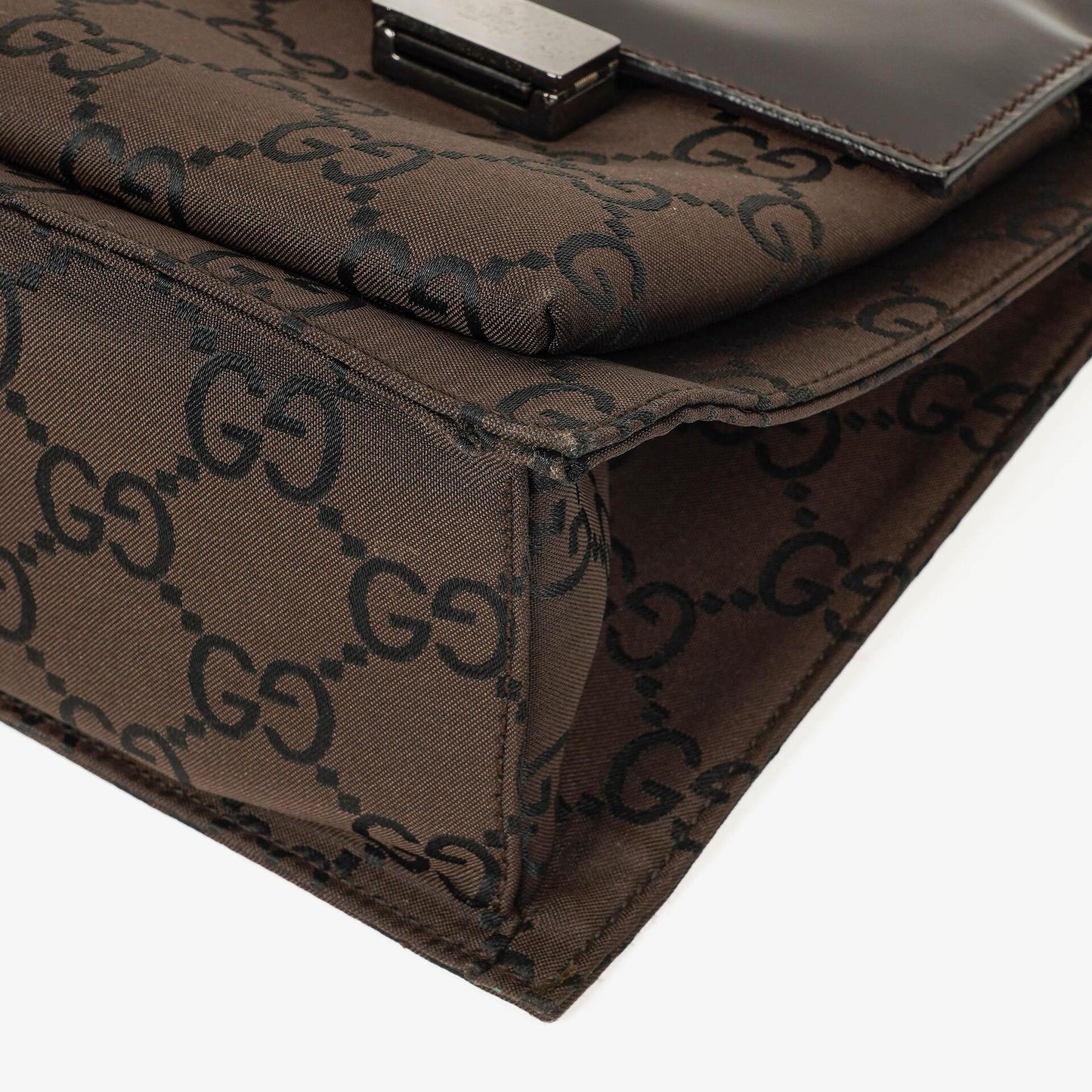 Gucci Brown GG Nylon Double Pocket Shoulder Bag