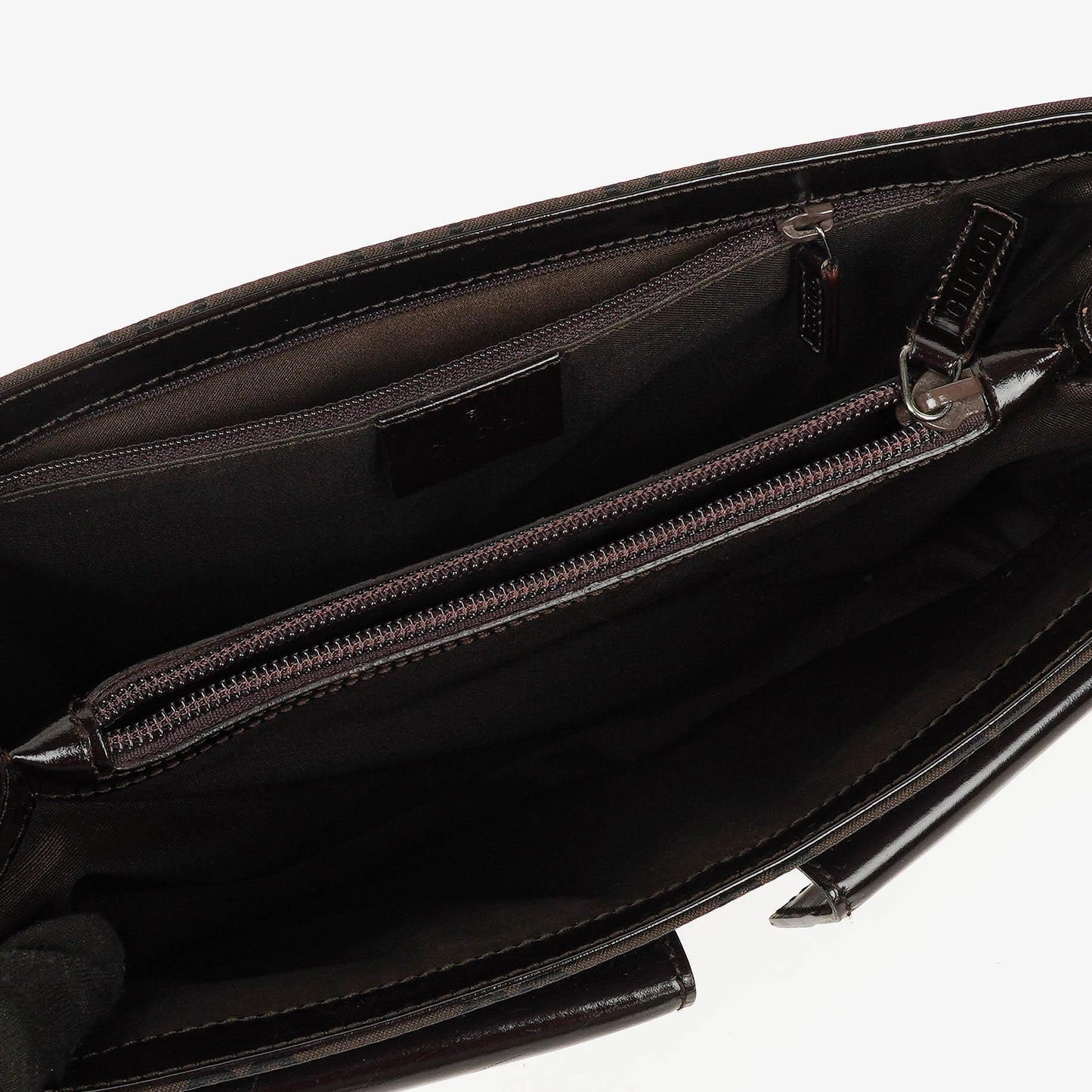 Gucci Brown GG Nylon Double Pocket Shoulder Bag