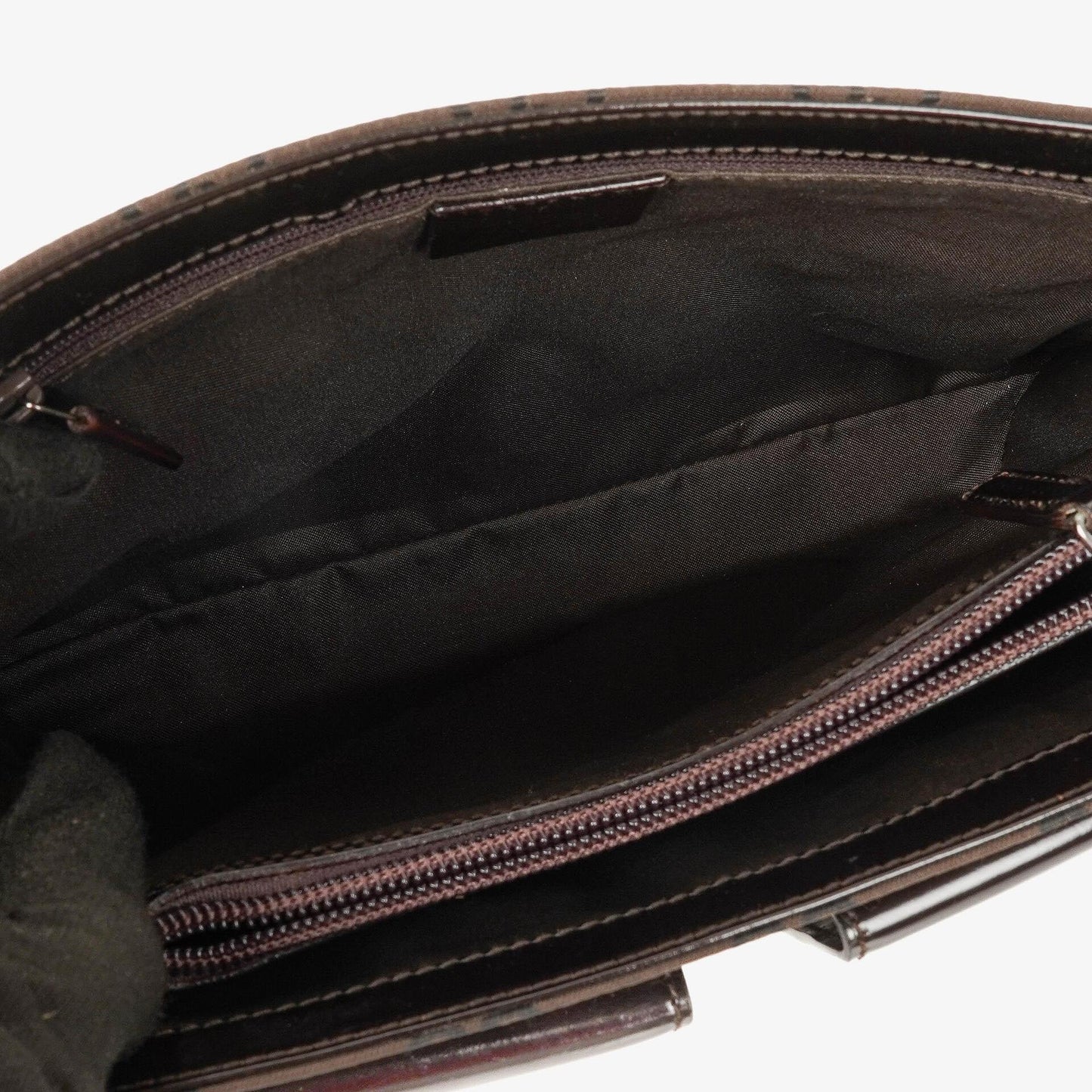 Gucci Brown GG Nylon Double Pocket Shoulder Bag